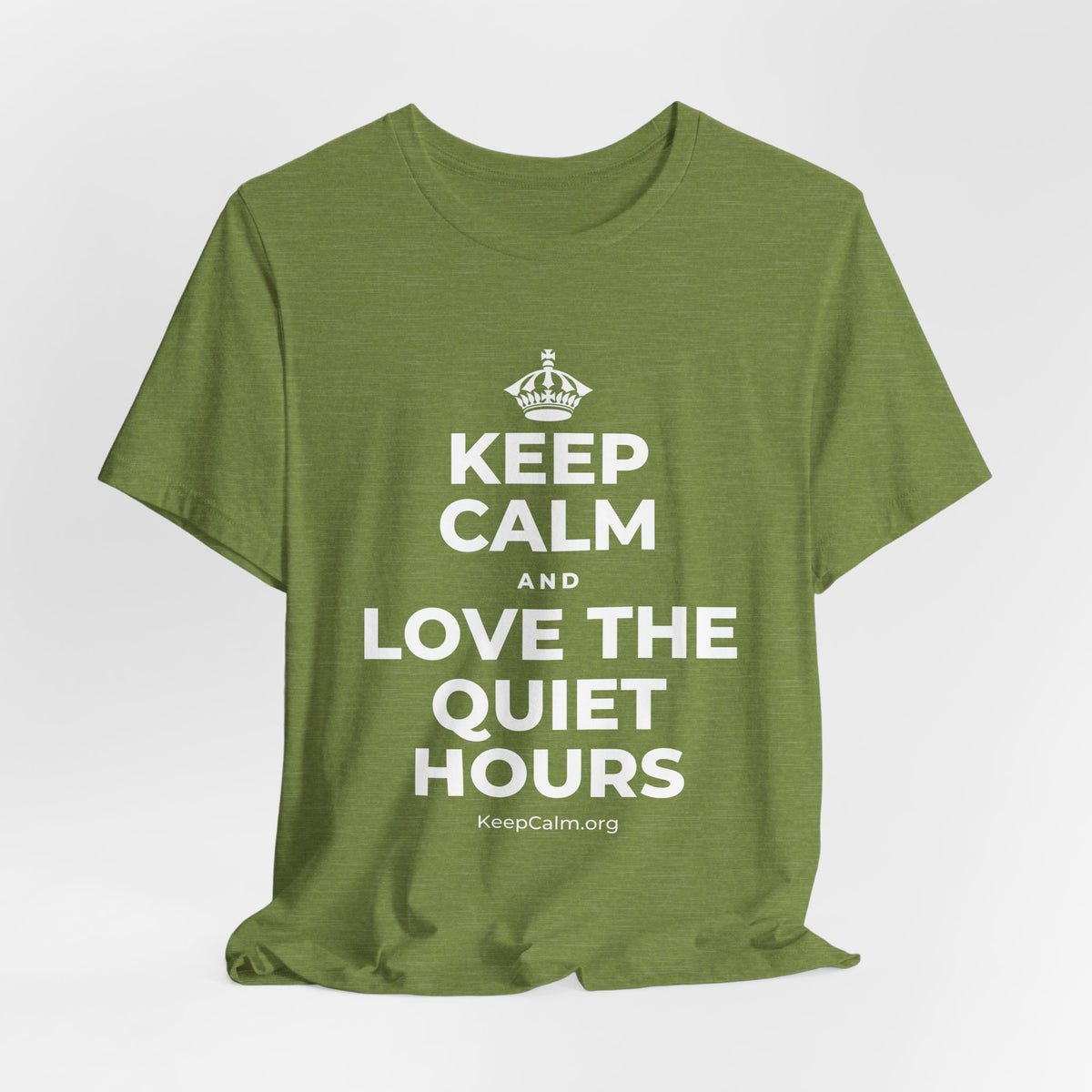 KEEP CALM AND LOVE THE QUIET HOURS T-Shirt (Baby Blue–Silver)