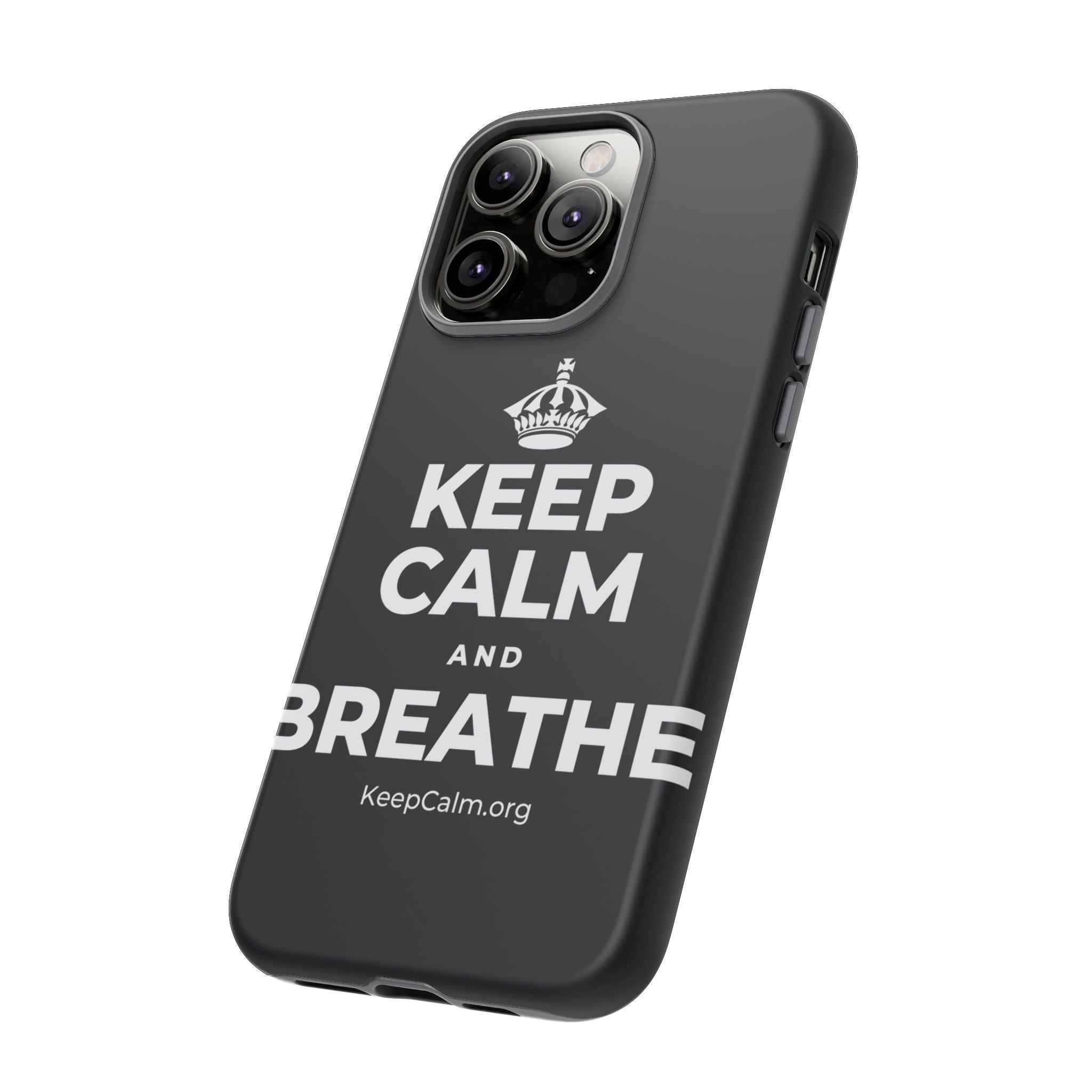 KEEP CALM AND BREATHE Phone Case (Dark)