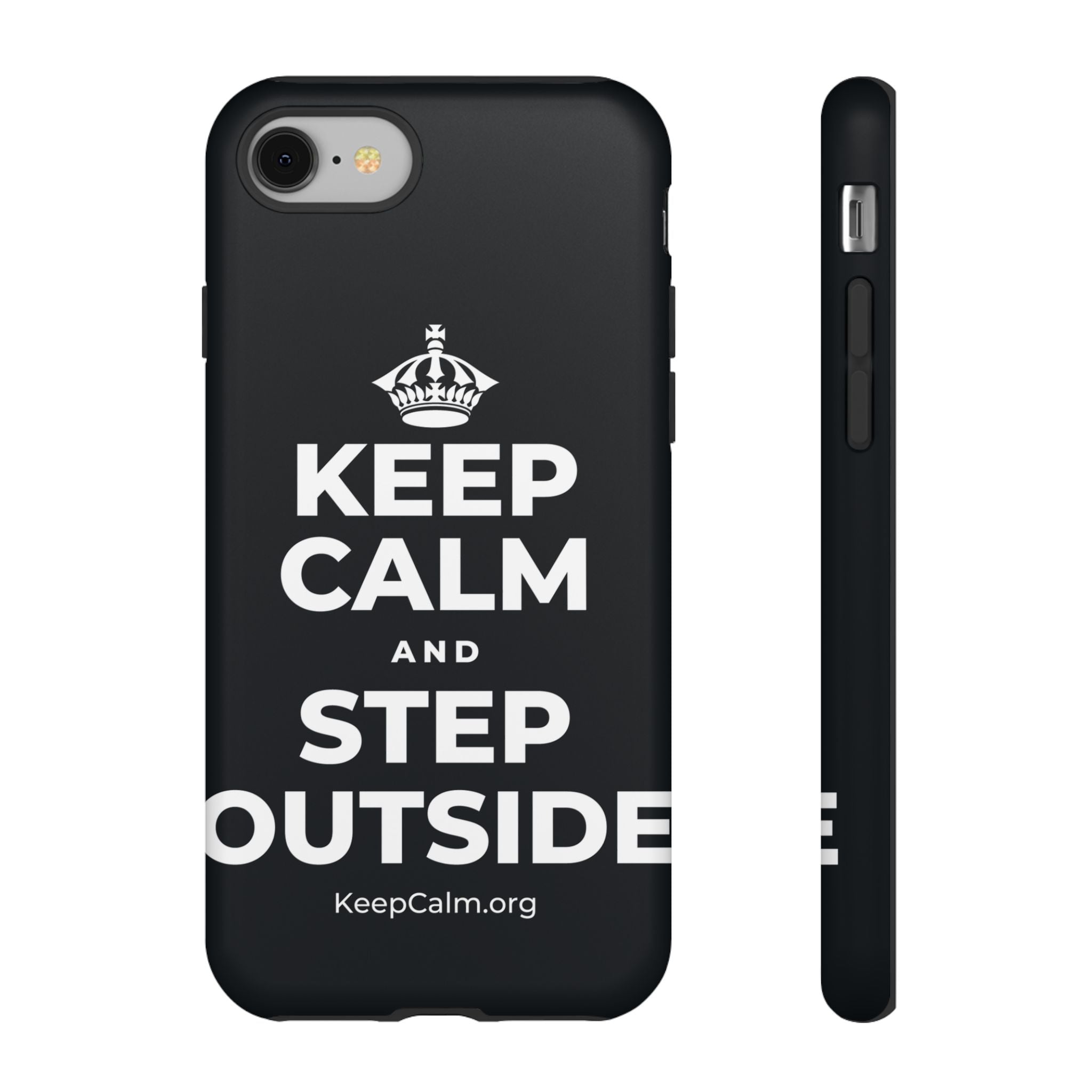 KEEP CALM AND STEP OUTSIDE Phone Case (Dark)