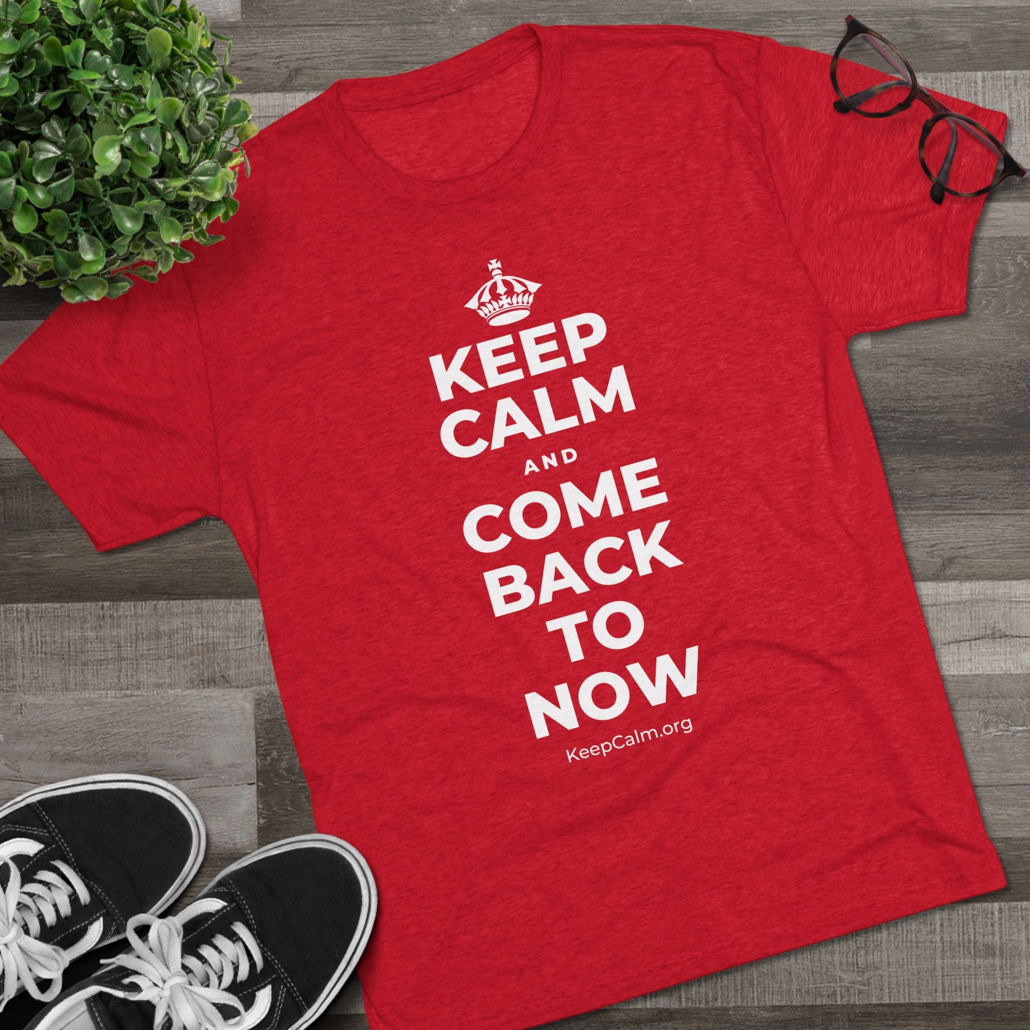 KEEP CALM AND COME BACK TO NOW Tri-Blend Tee