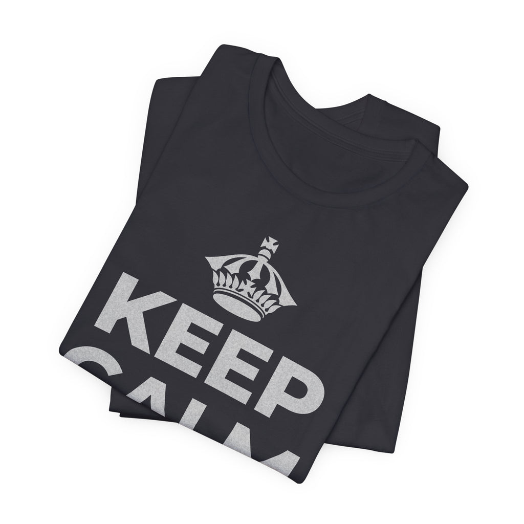 KEEP CALM AND あなたは愛される人 T-Shirt (Baby Blue–Silver)