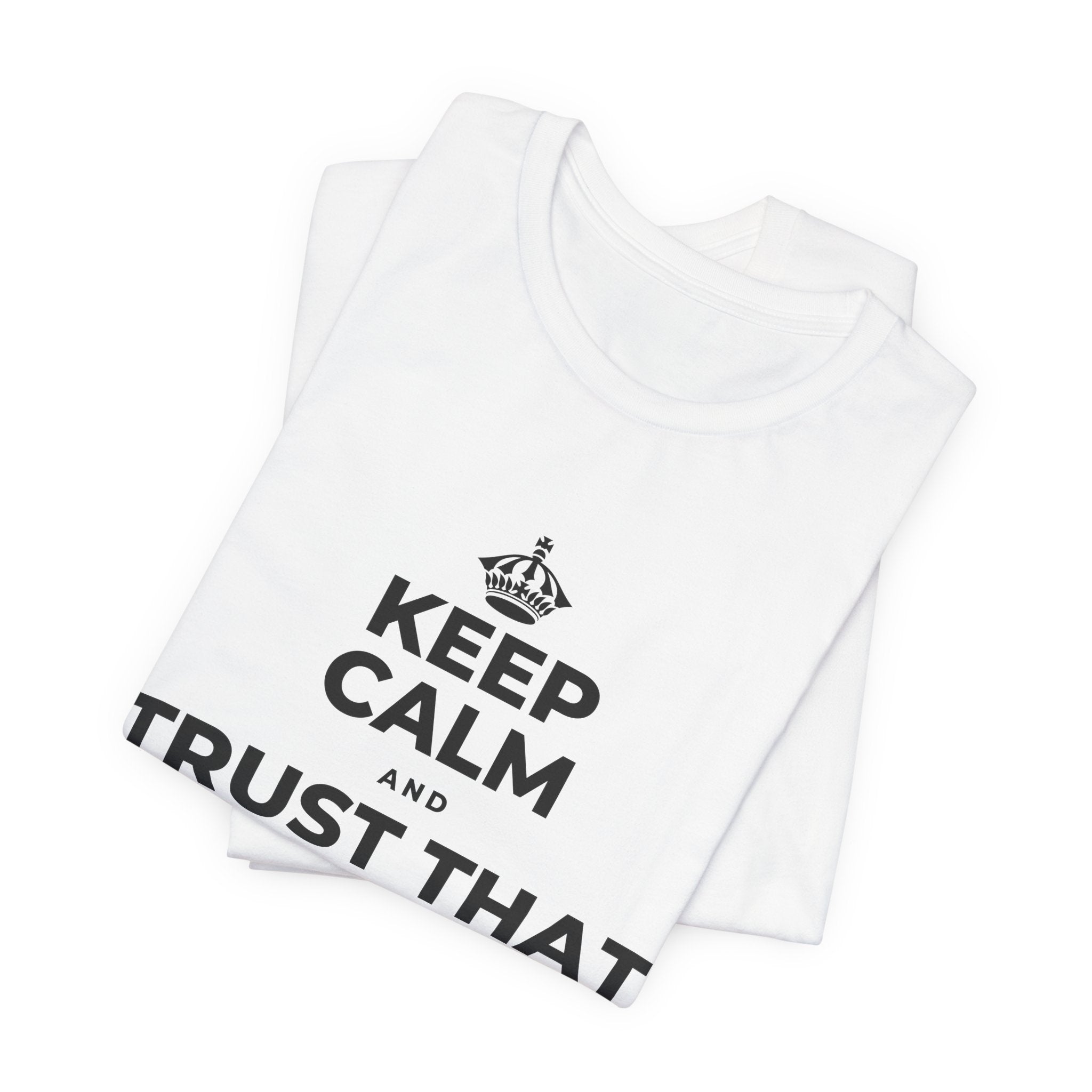 KEEP CALM AND TRUST THAT YOU'RE DOING YOUR BEST T-Shirt (White–Asphalt)