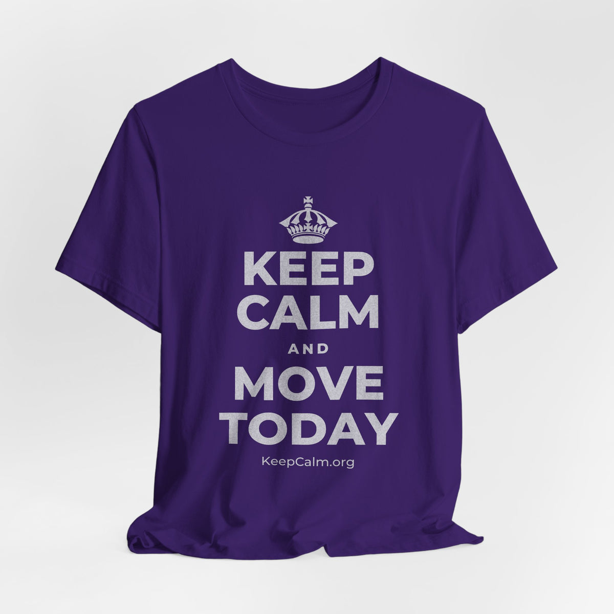 KEEP CALM AND MOVE TODAY T-Shirt (Soft Cream–Heather Mauve)