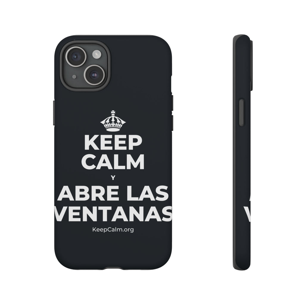 KEEP CALM Y ABRE LAS VENTANAS Phone Case (Dark)