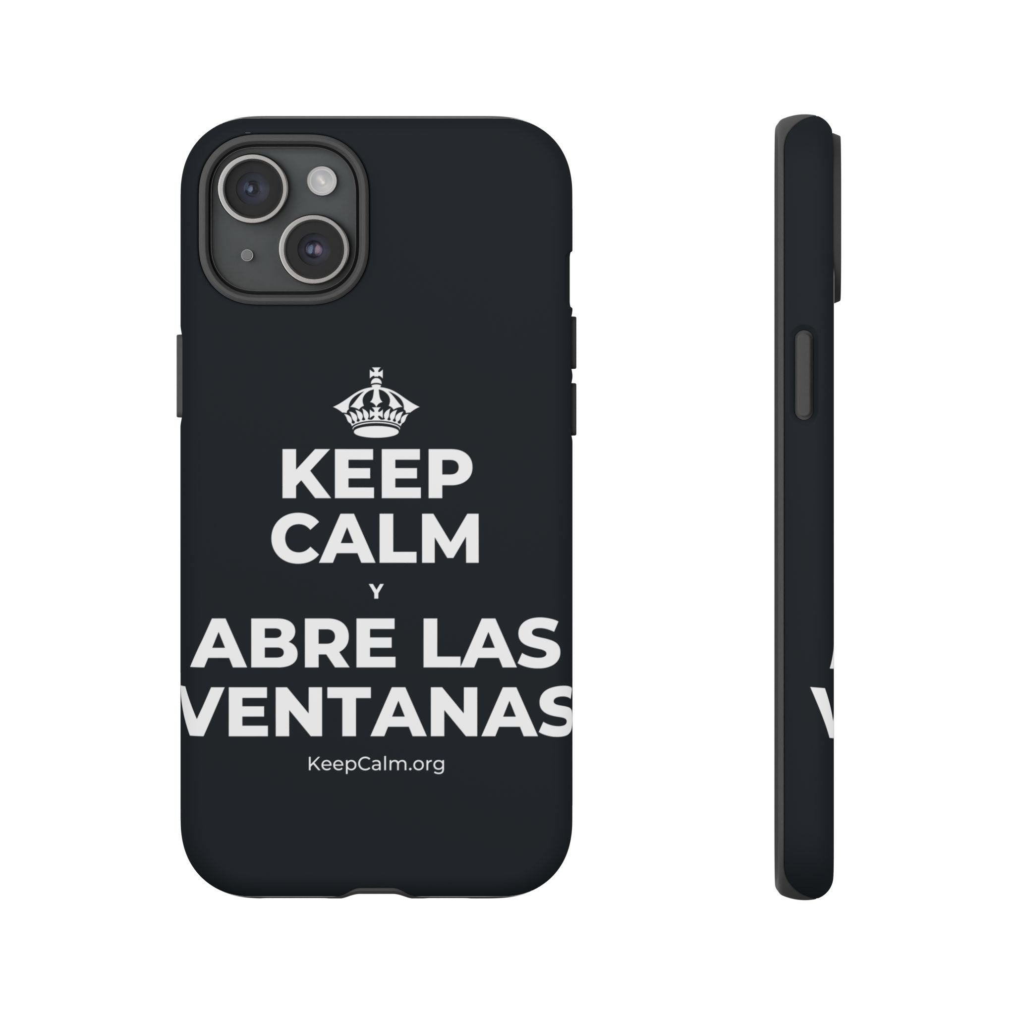 KEEP CALM Y ABRE LAS VENTANAS Phone Case (Dark)