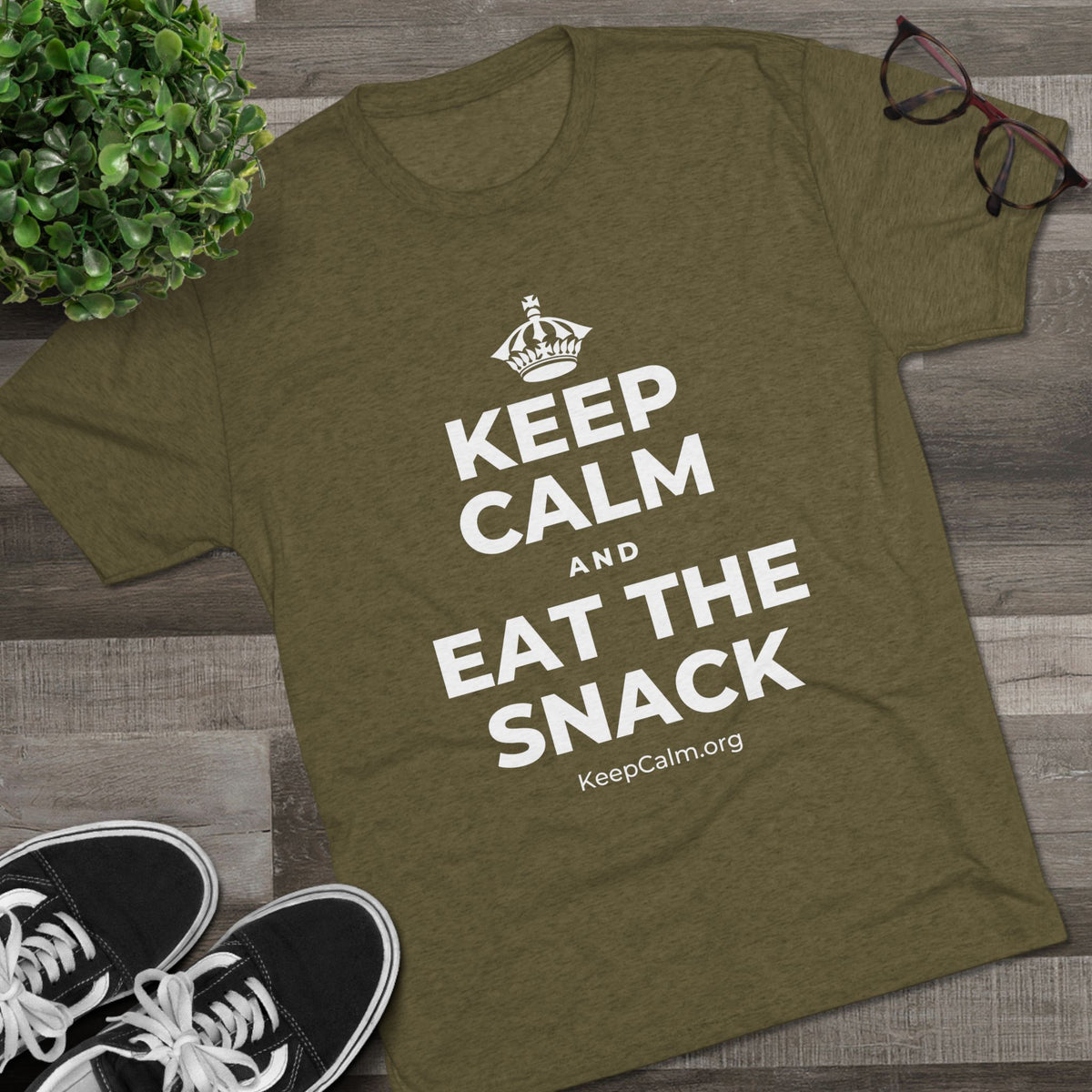 KEEP CALM AND EAT THE SNACK Tri-Blend Tee