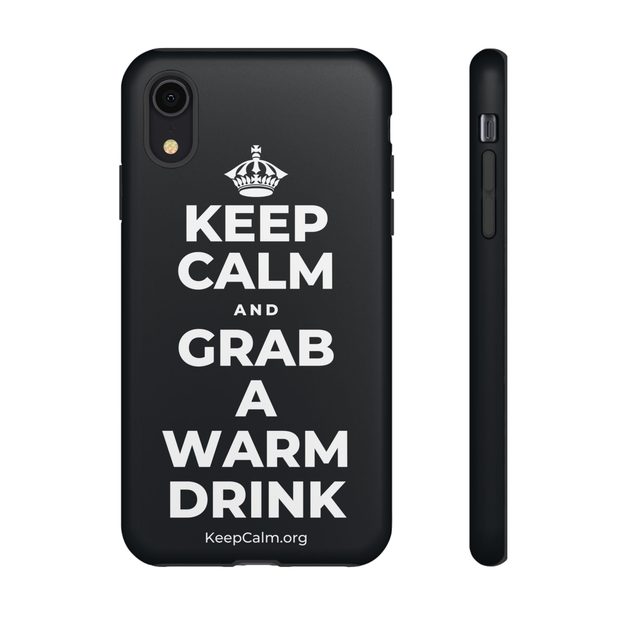 KEEP CALM AND GRAB A WARM DRINK Phone Case (Dark)