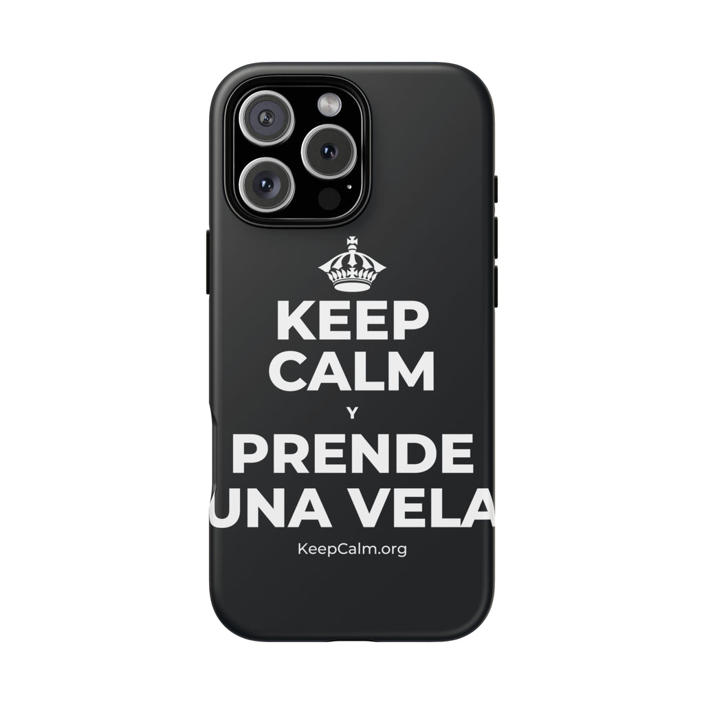 KEEP CALM Y PRENDE UNA VELA Phone Case (Dark)