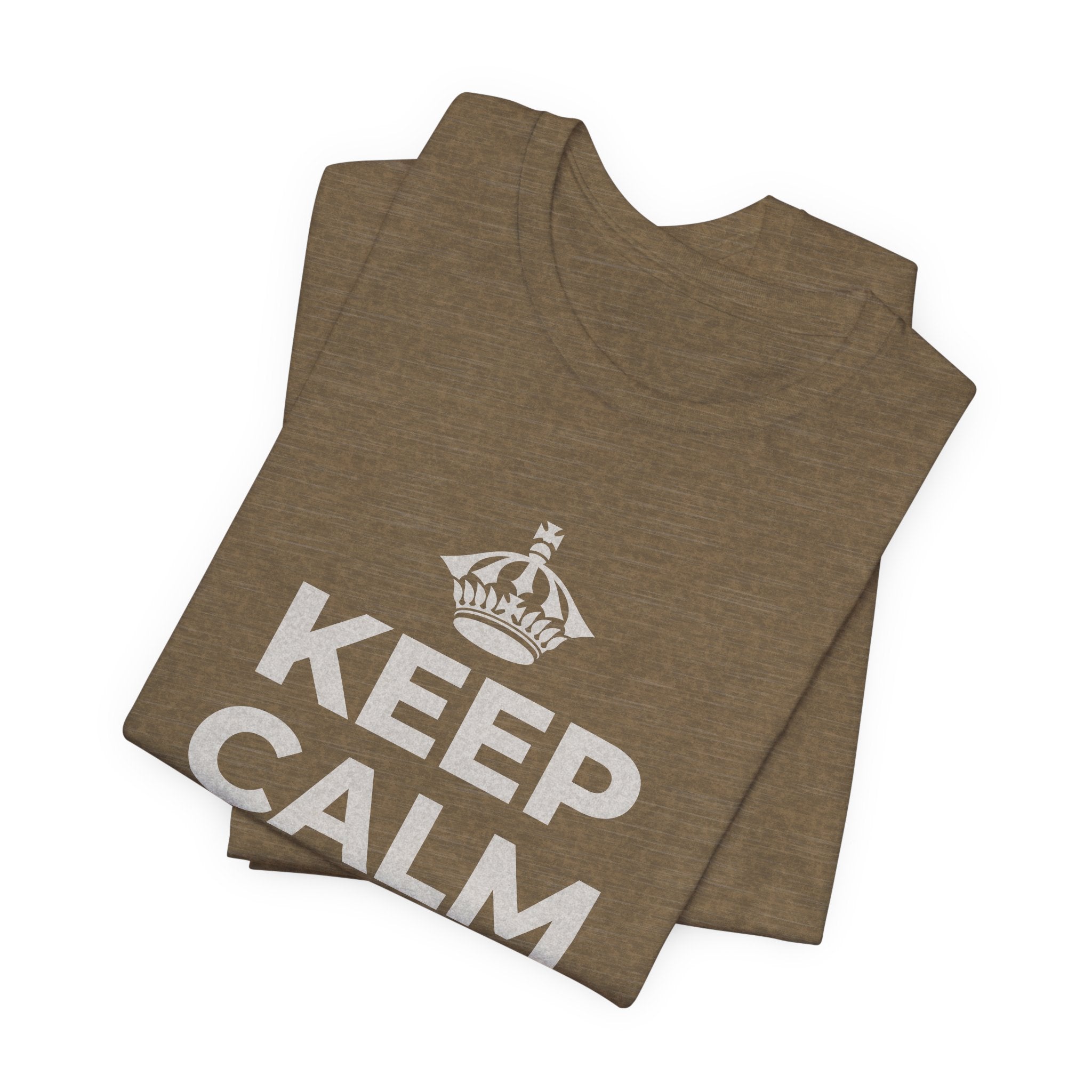 KEEP CALM AND OWN IT T-Shirt (Soft Cream–Heather Mauve)