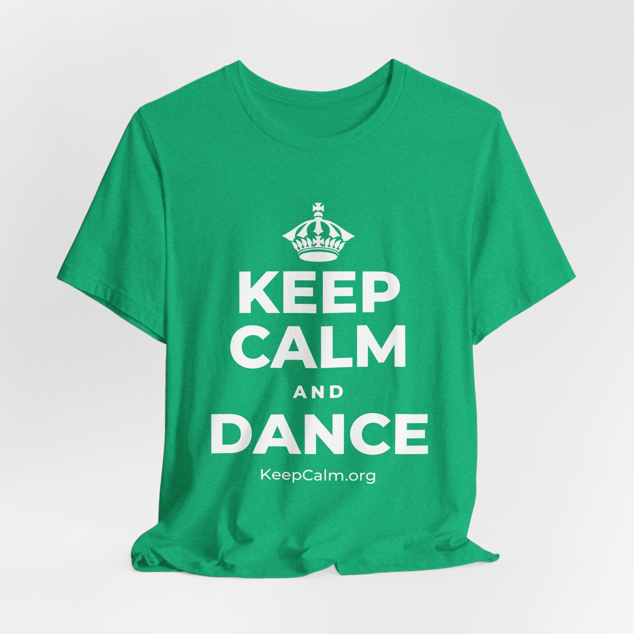 KEEP CALM AND DANCE T-Shirt (Baby Blue–Silver)