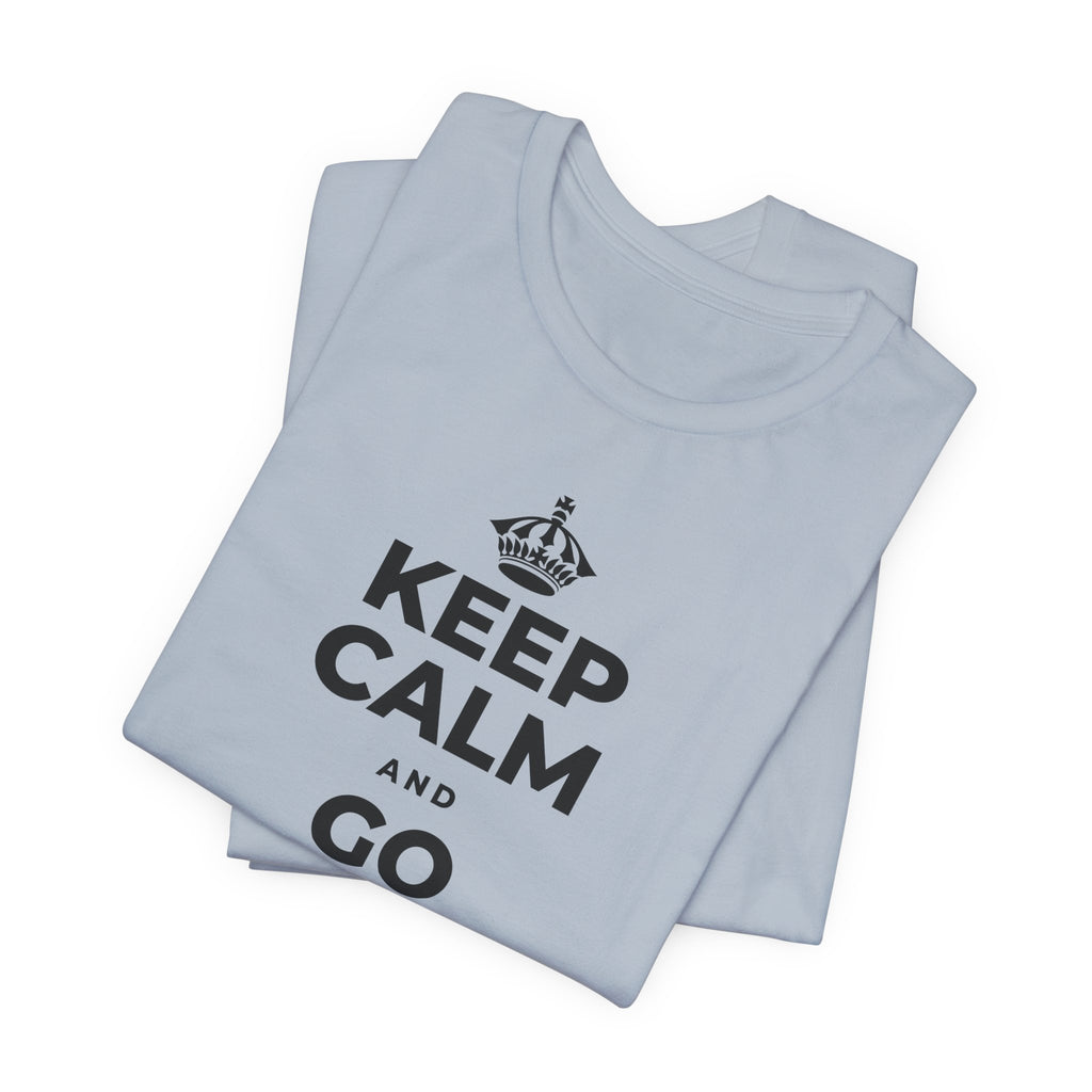 KEEP CALM AND GO AT YOUR PACE T-Shirt (White–Asphalt)