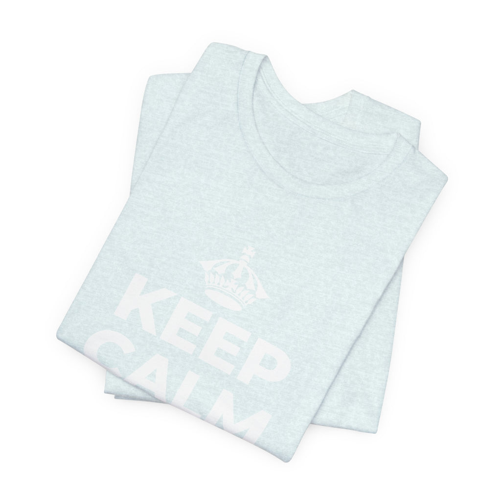 KEEP CALM AND OWN IT T-Shirt (Soft Cream–Heather Mauve)