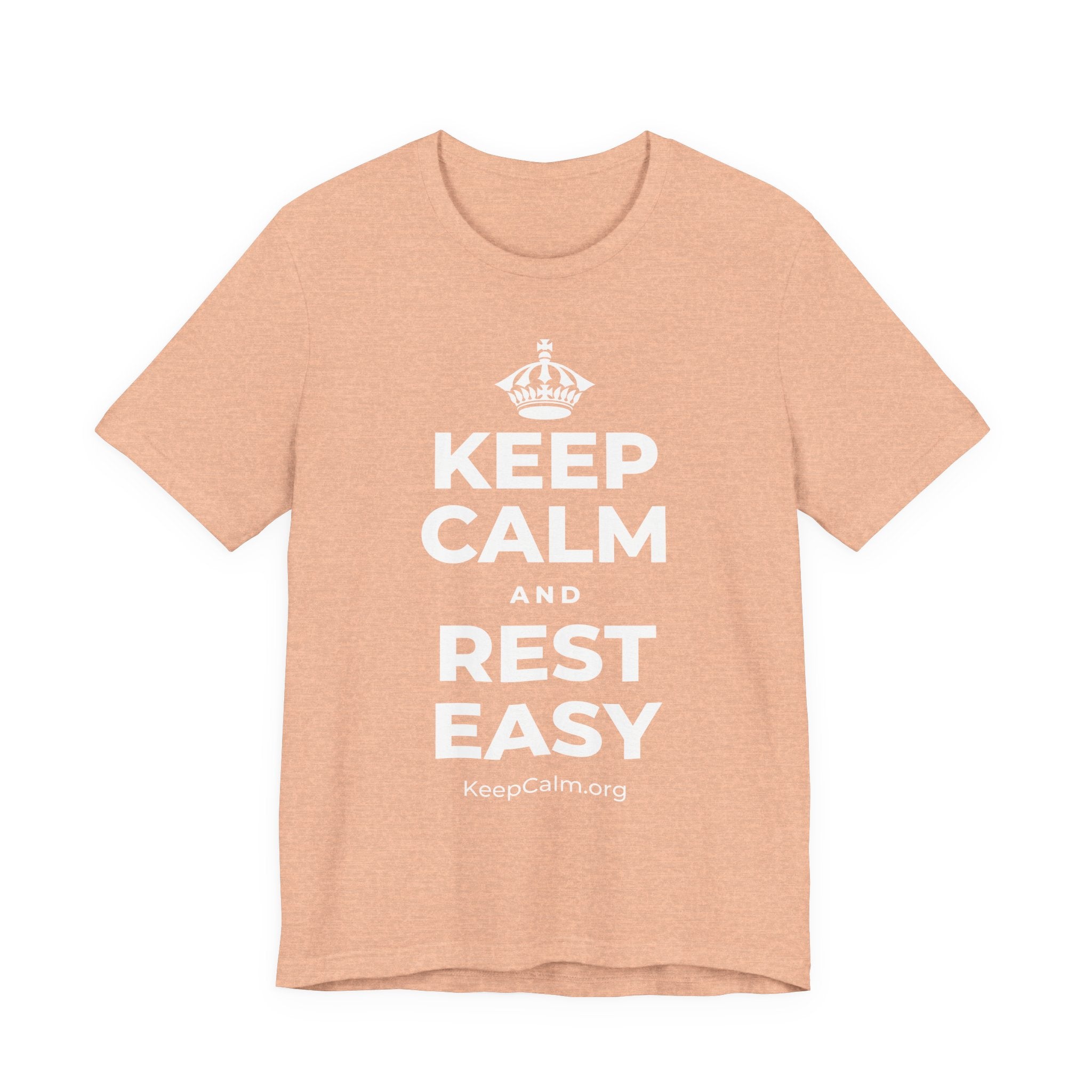 KEEP CALM AND REST EASY T-Shirt (Soft Cream–Heather Mauve)