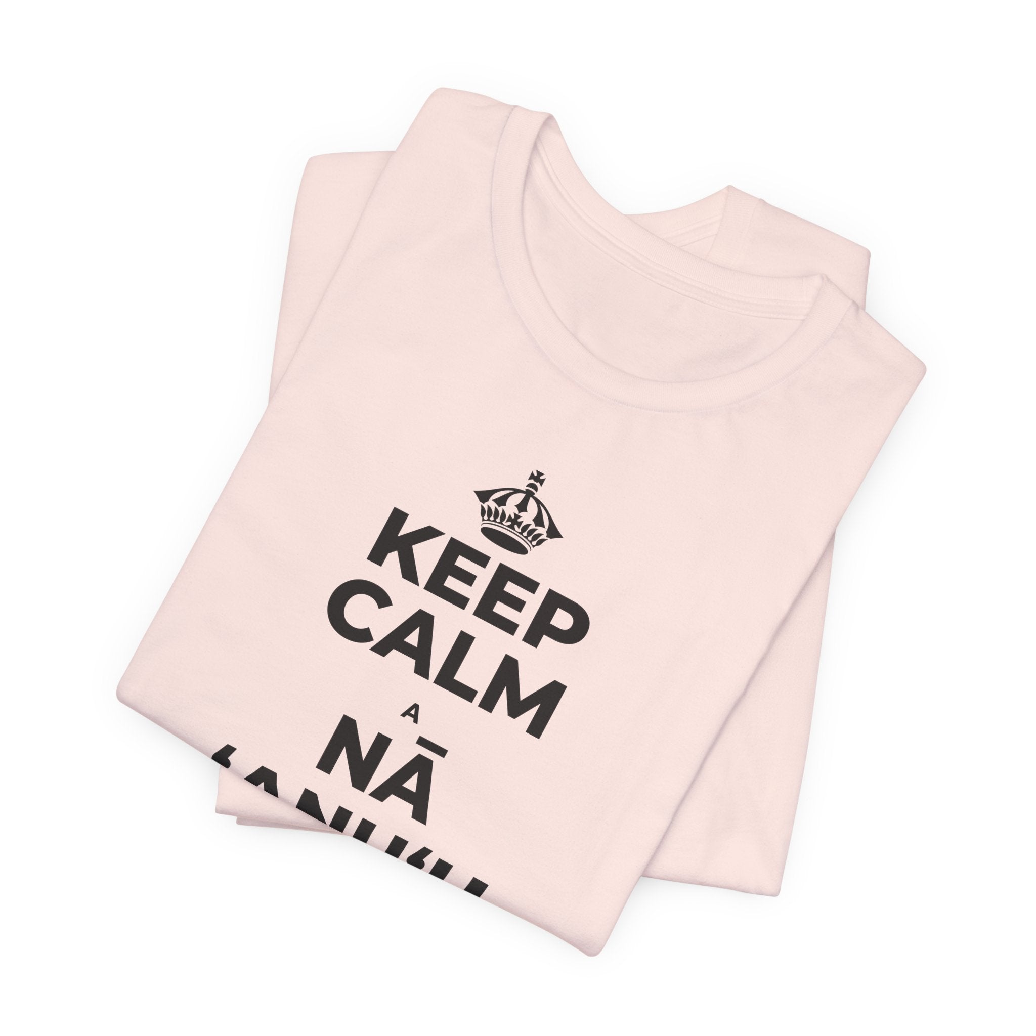 KEEP CALM A NĀ ʻANUʻU LIʻILIʻI, MAKAHIKI NUI T-Shirt (Soft Cream–Heather Mauve)