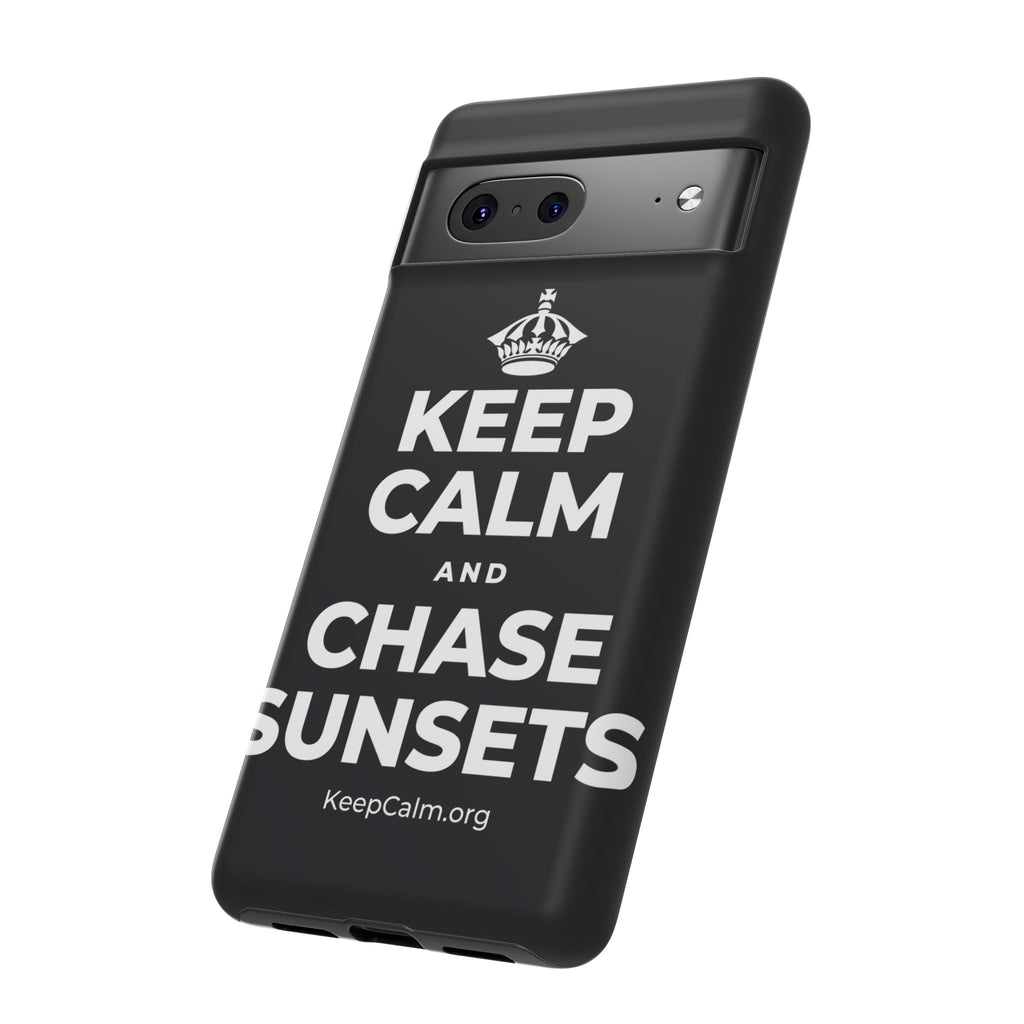 KEEP CALM AND CHASE SUNSETS Phone Case (Dark)