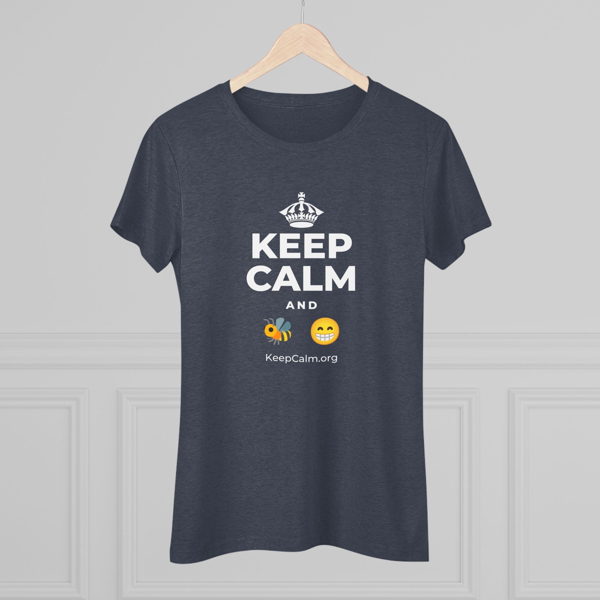 KEEP CALM AND BEE HAPPY Women's Tri-Blend Tee