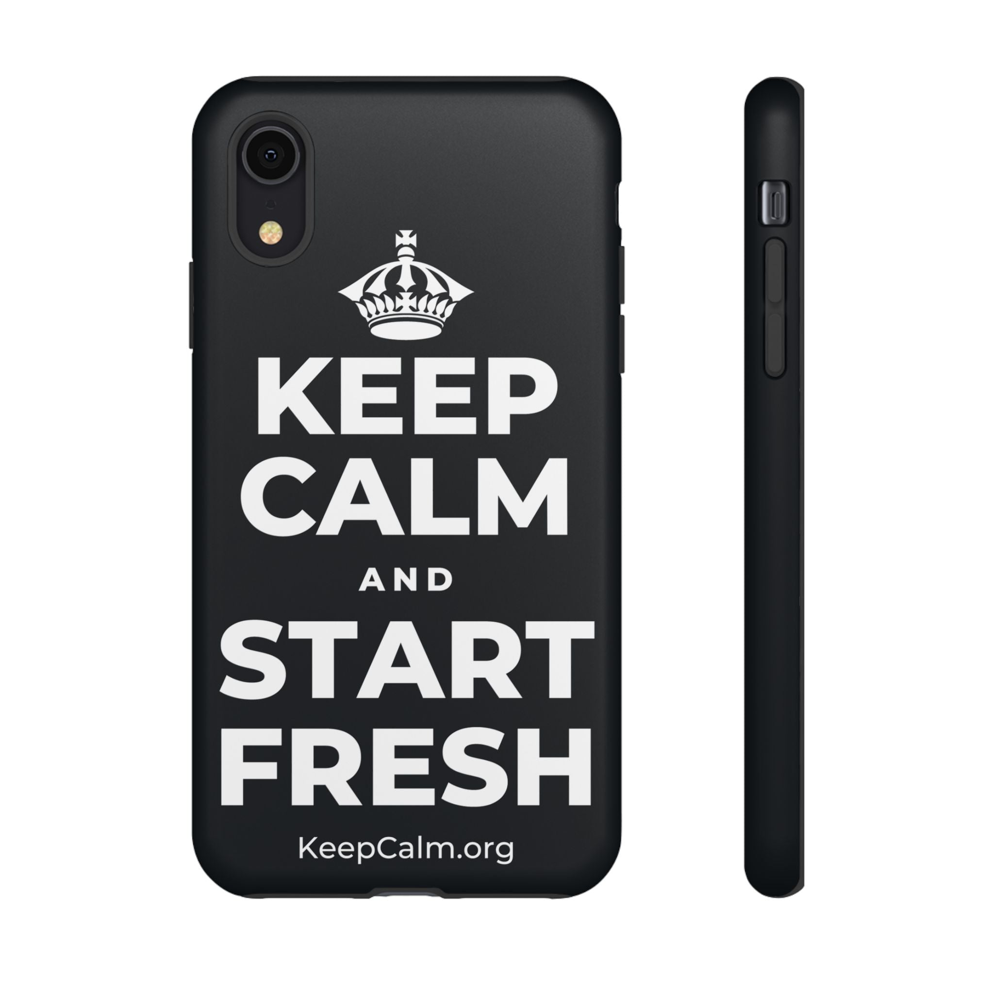 KEEP CALM AND START FRESH Phone Case (Dark)