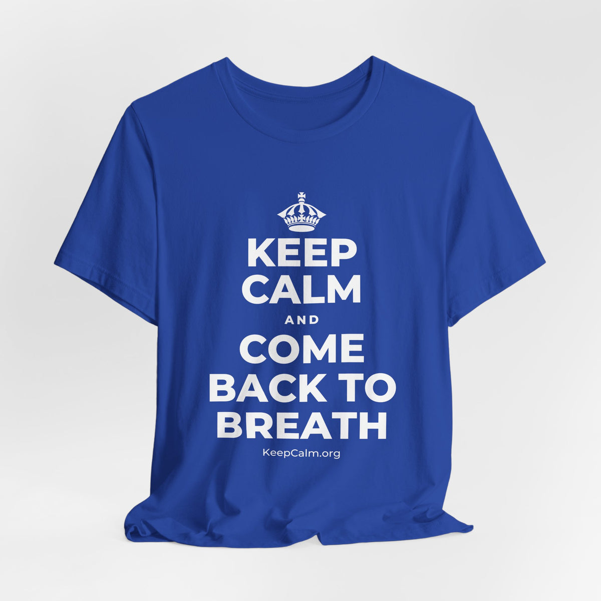 KEEP CALM AND COME BACK TO BREATH T-Shirt (Soft Cream–Heather Mauve)