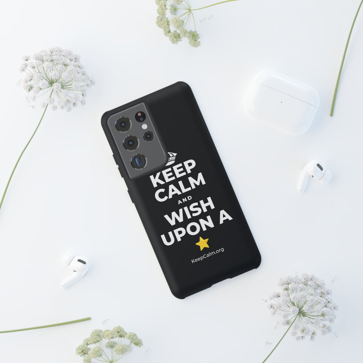 KEEP CALM AND WISH UPON A ⭐ Phone Case (Dark)