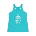 KEEP CALM AND TAKE A BOW Women's Racerback Tank