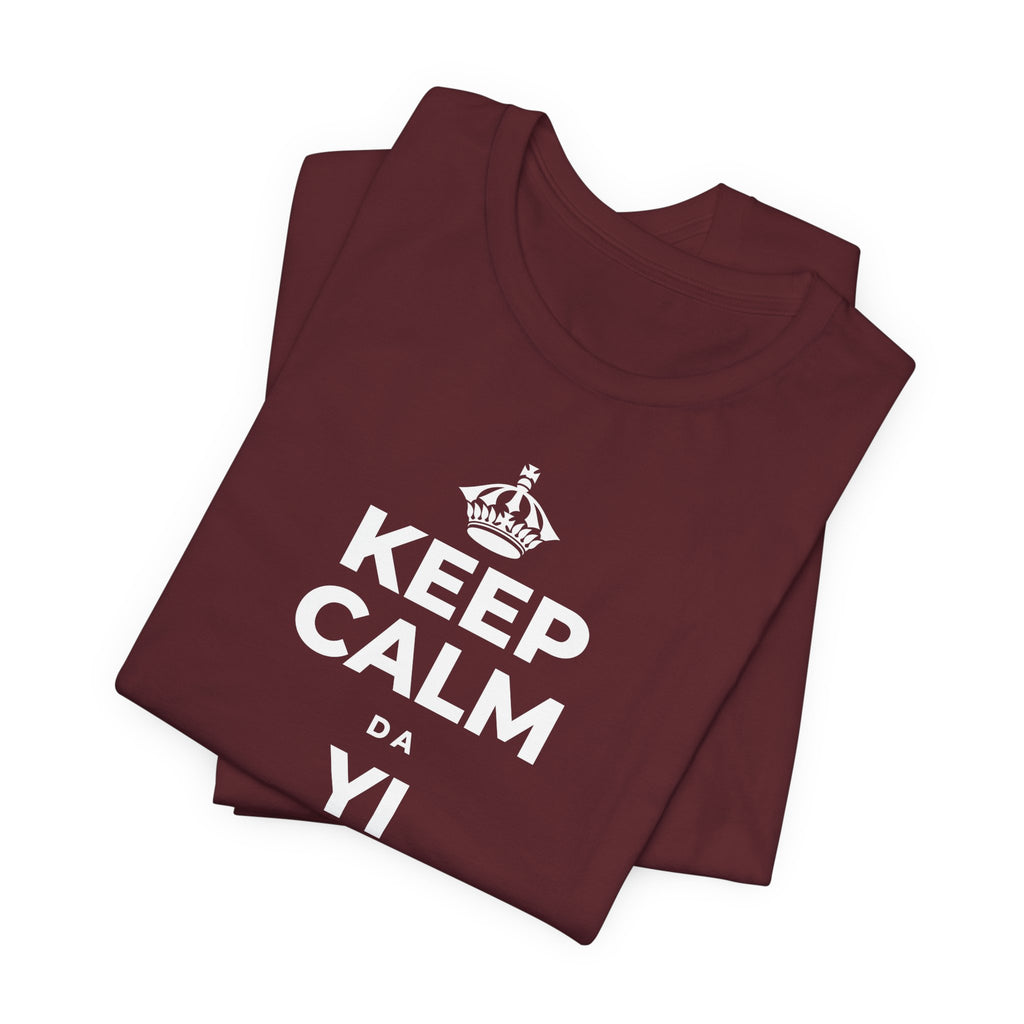 KEEP CALM DA YI ƘARAMIN JERIN ABUBUWA T-Shirt (Baby Blue–Silver)