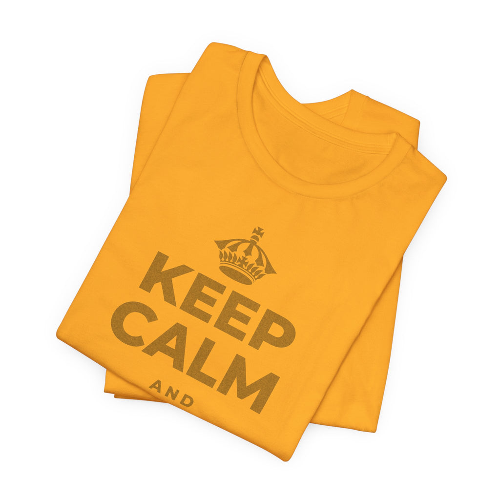 KEEP CALM AND انعم بالشمس T-Shirt (Baby Blue–Silver)