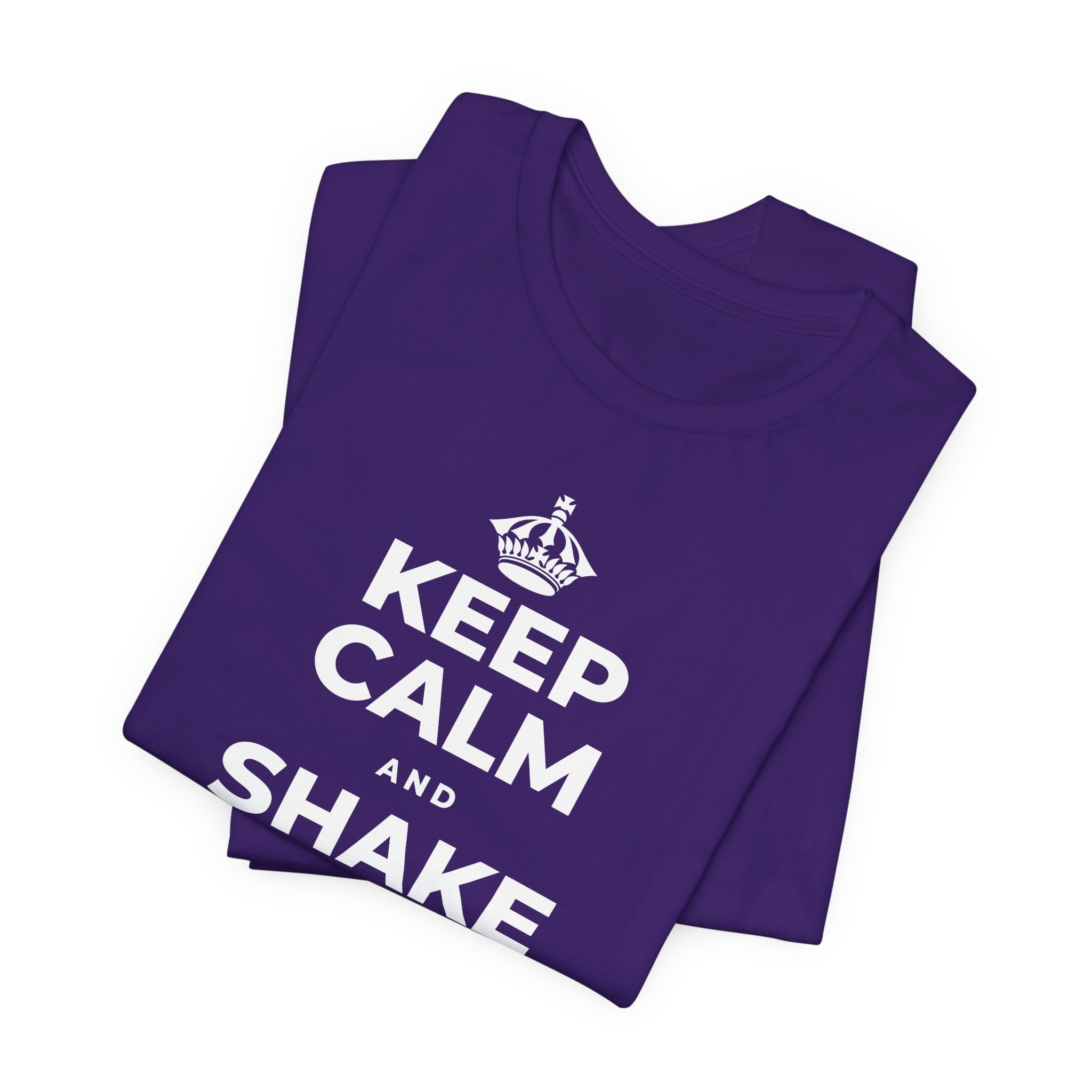 KEEP CALM AND SHAKE OFF THE WINTER T-Shirt (Soft Cream–Heather Mauve)