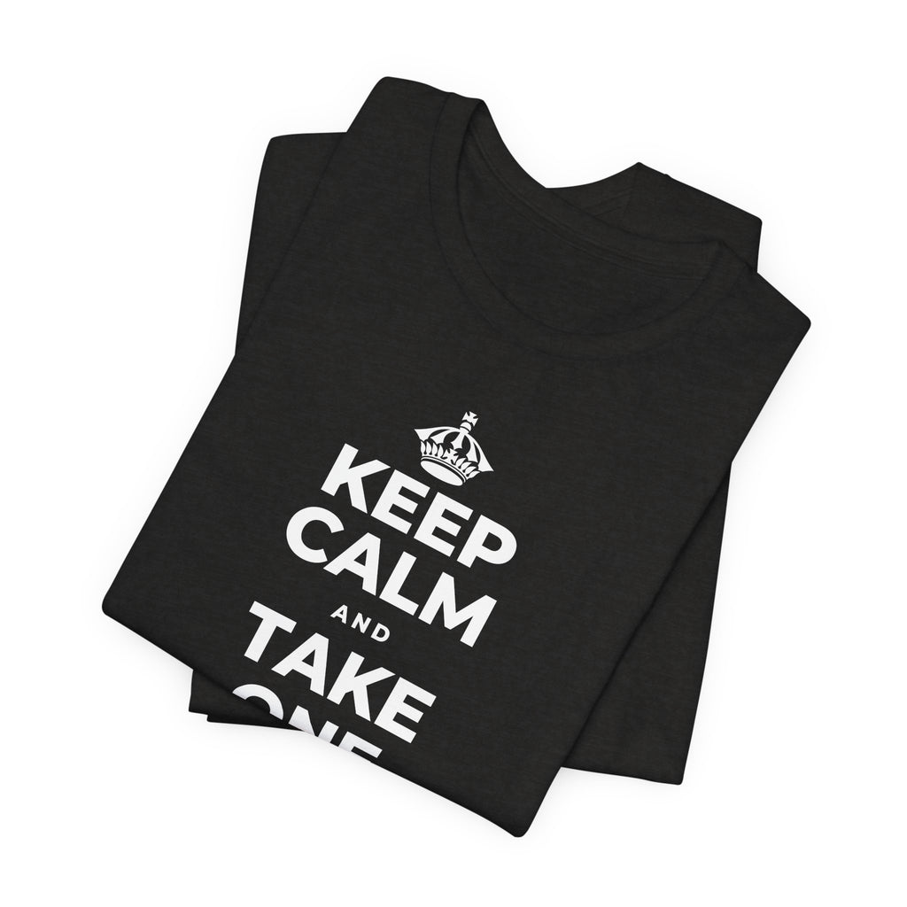 KEEP CALM AND TAKE ONE BREATH AT A TIME T-Shirt (Soft Cream–Heather Mauve)