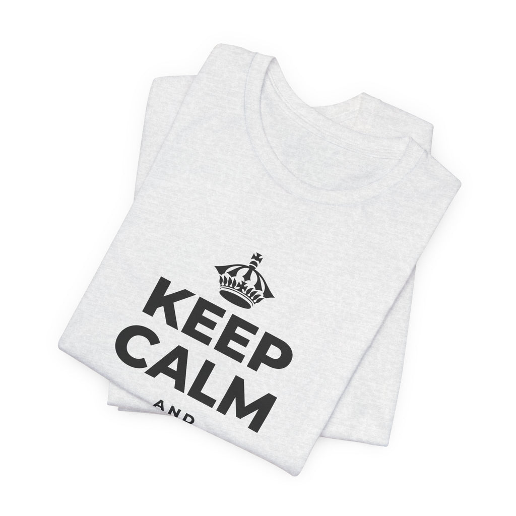 KEEP CALM AND GIVE ✌️ A CHANCE T-Shirt (Soft Cream–Heather Mauve)