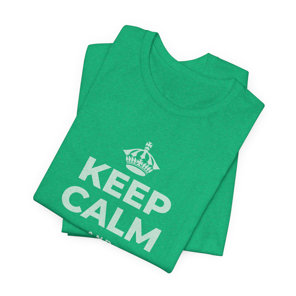 KEEP CALM AND BUILD IT T-Shirt (Baby Blue–Silver)