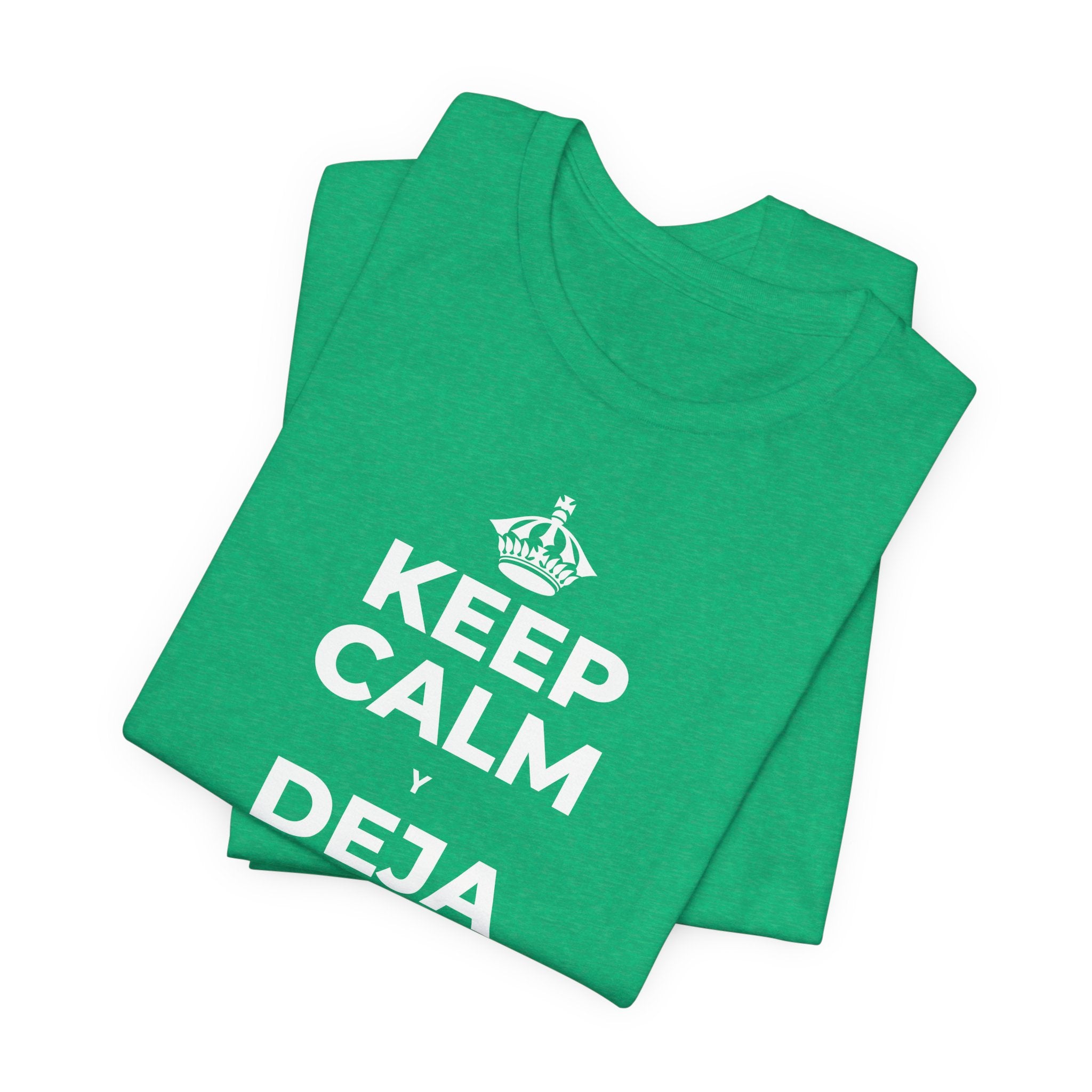 KEEP CALM Y DEJA QUE SE ENFRÍE T-Shirt (Baby Blue–Silver)