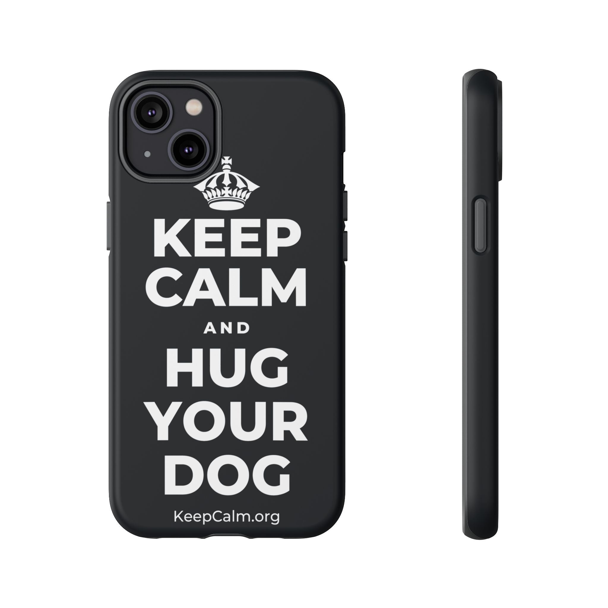 KEEP CALM AND HUG YOUR DOG Phone Case (Dark)