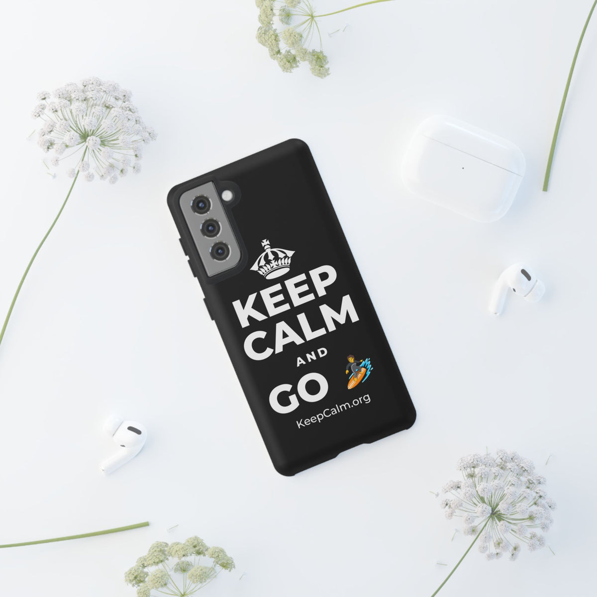 KEEP CALM AND GO 🏄 Phone Case