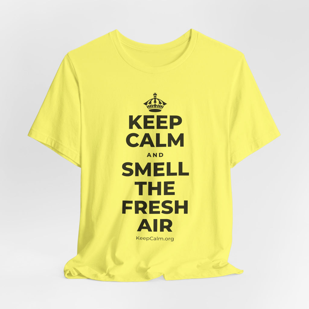KEEP CALM AND SMELL THE FRESH AIR T-Shirt (Soft Cream–Heather Mauve)