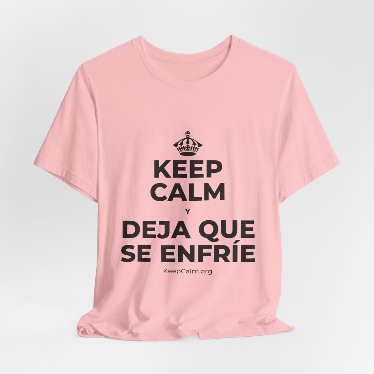 KEEP CALM Y DEJA QUE SE ENFRÍE T-Shirt (White–Asphalt)