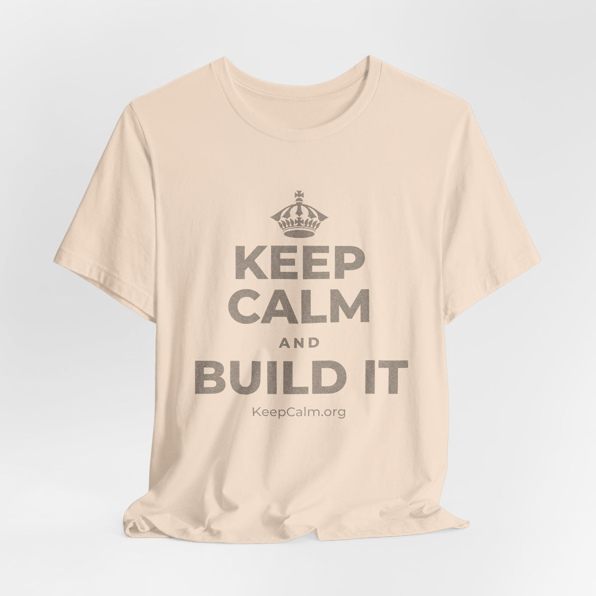 KEEP CALM AND BUILD IT T-Shirt (Soft Cream–Heather Mauve)