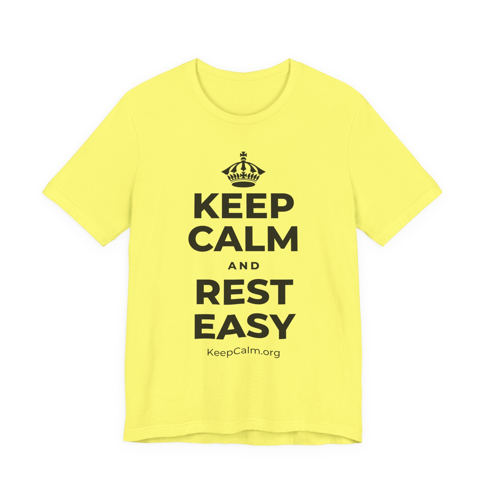 KEEP CALM AND REST EASY T-Shirt (Soft Cream–Heather Mauve)