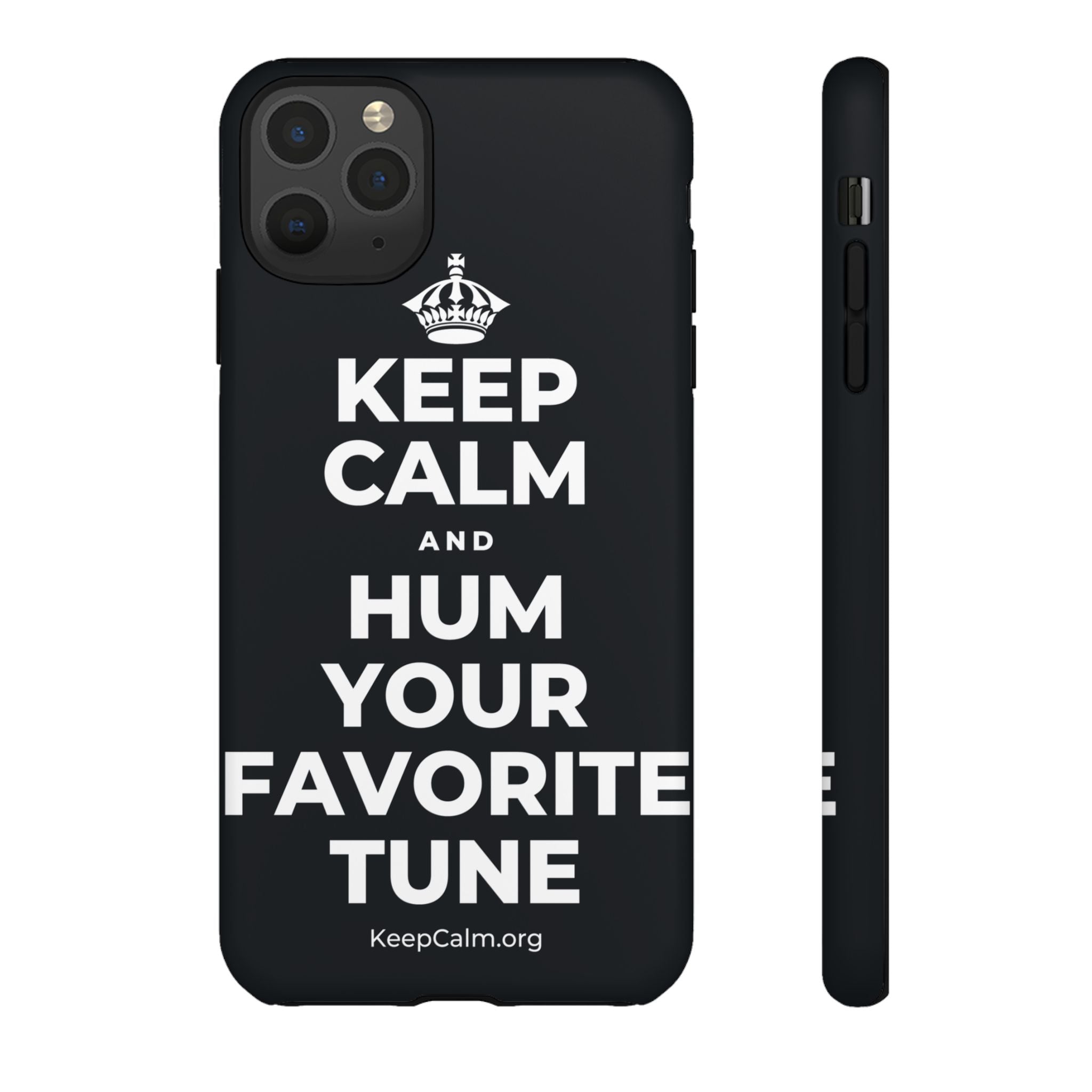 KEEP CALM AND HUM YOUR FAVORITE TUNE Phone Case (Dark)
