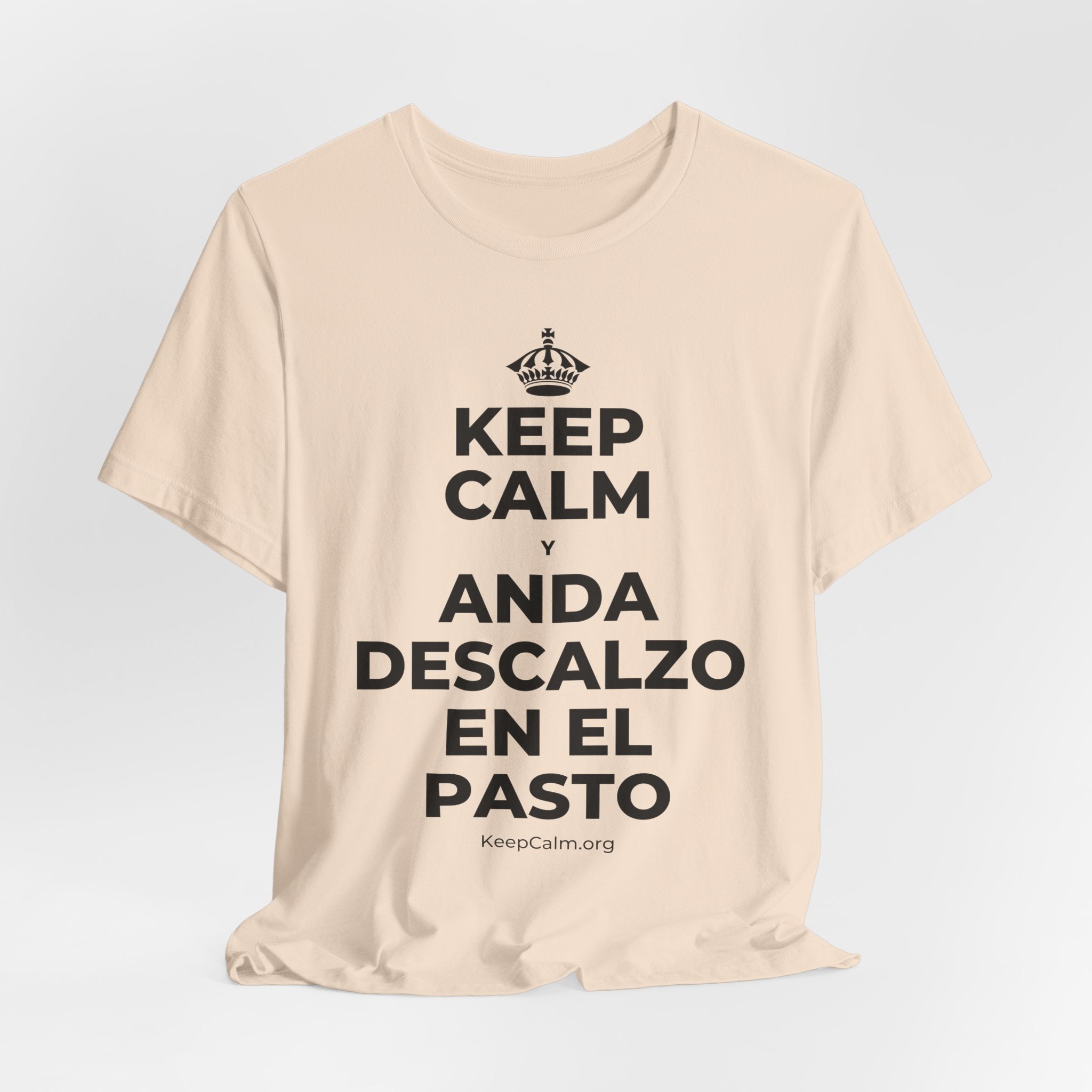 KEEP CALM Y ANDA DESCALZO EN EL PASTO T-Shirt (Soft Cream–Heather Mauve)