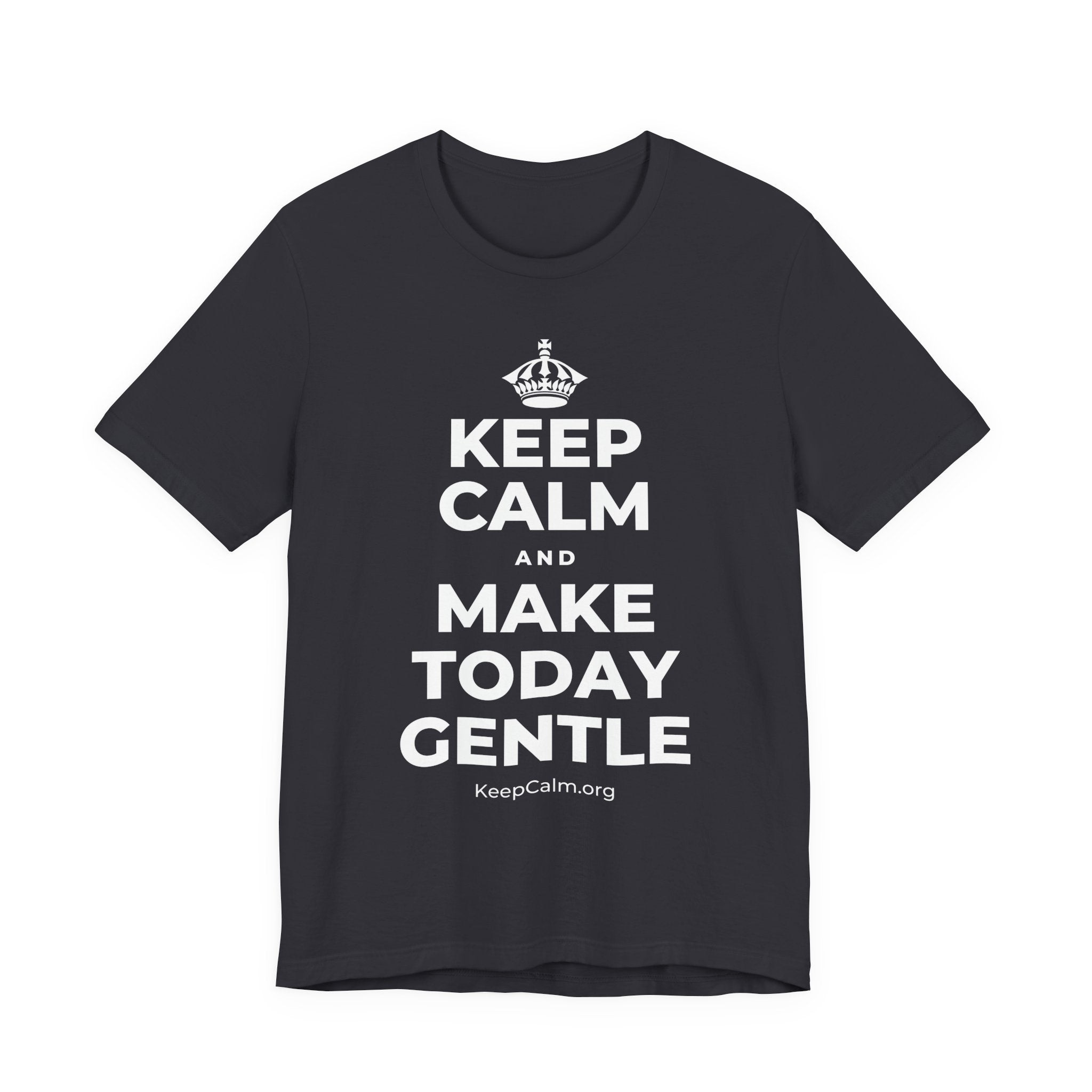 KEEP CALM AND MAKE TODAY GENTLE T-Shirt (Baby Blue–Silver)