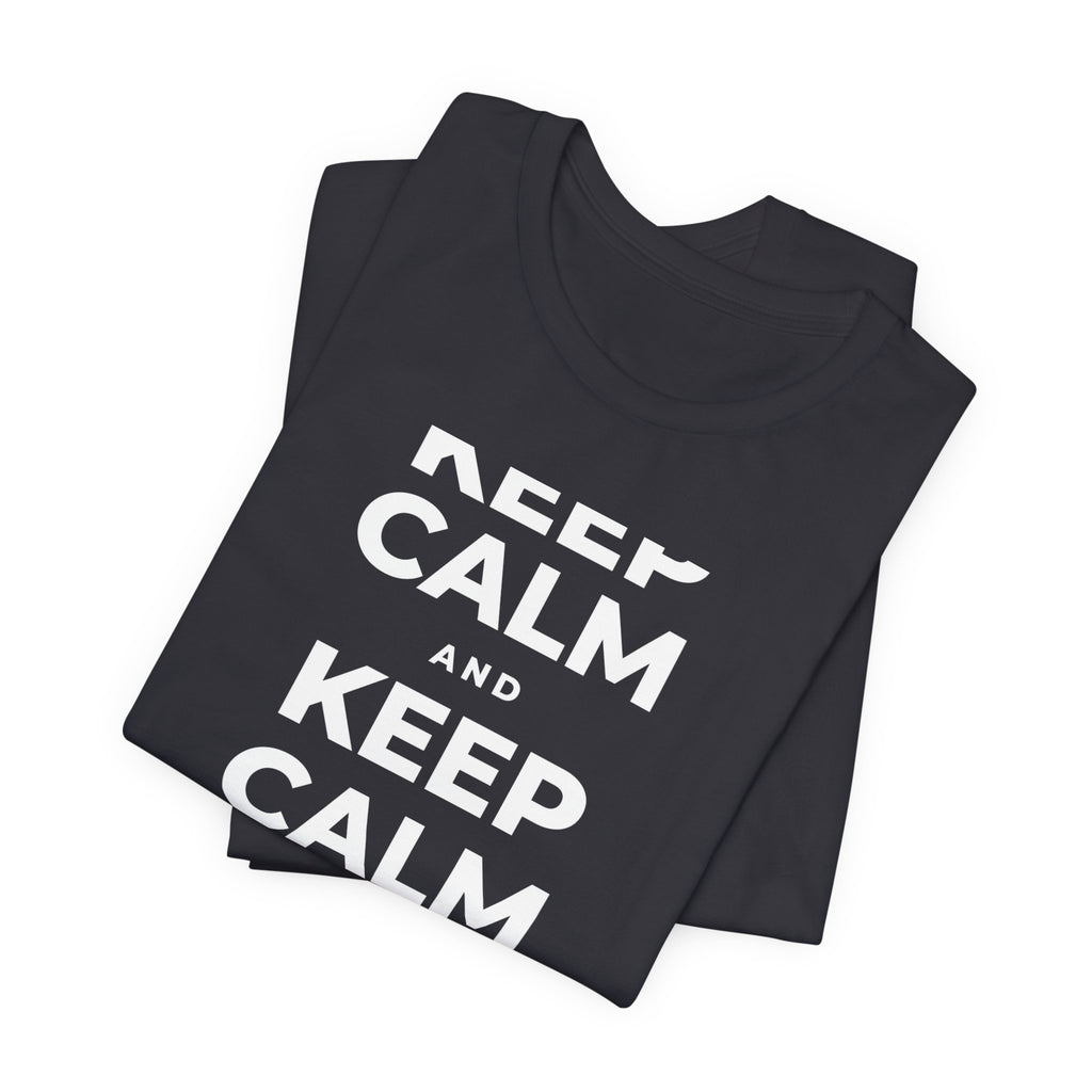 KEEP CALM AND TAKE A WALK T-Shirt (Baby Blue–Silver)
