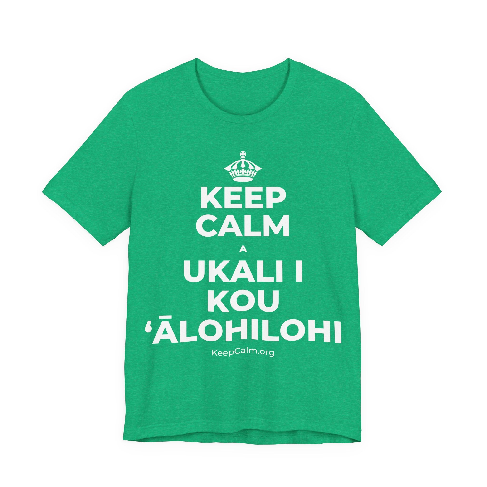 KEEP CALM A UKALI I KOU ʻĀLOHILOHI T-Shirt (Baby Blue–Silver)