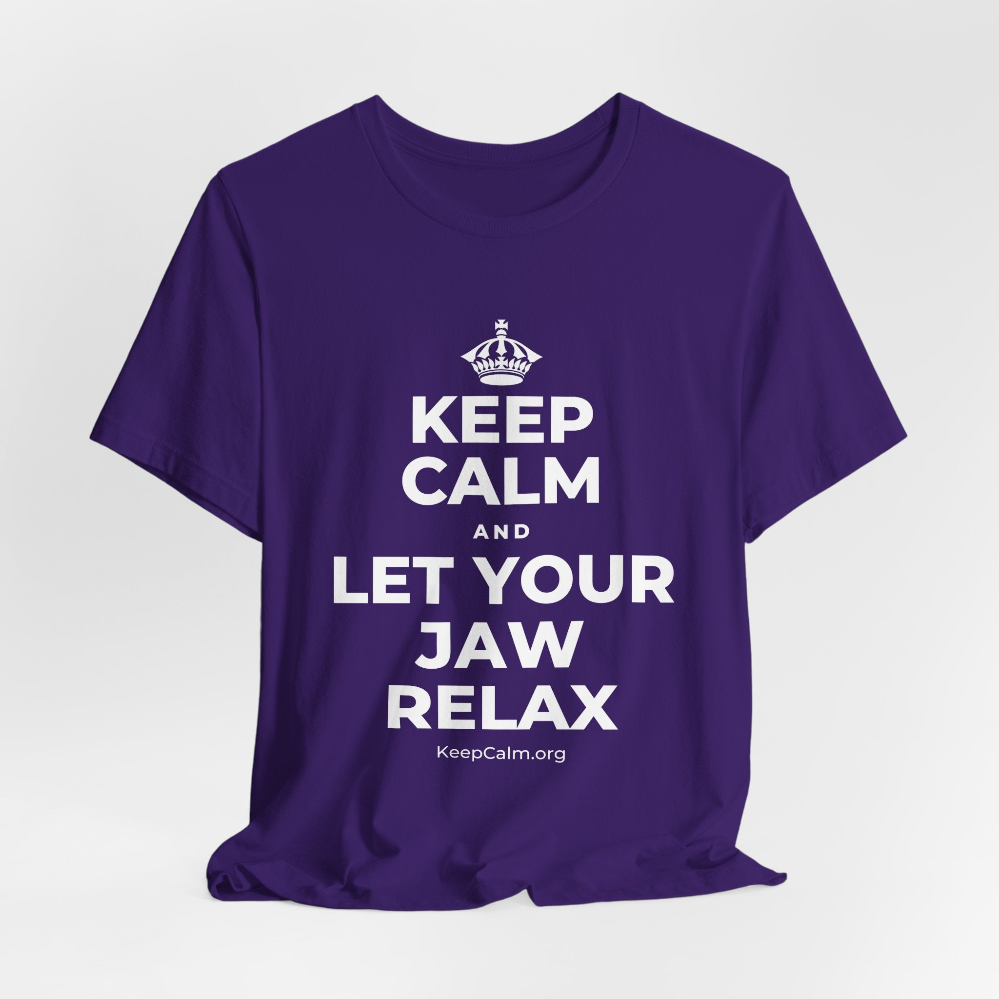 KEEP CALM AND LET YOUR JAW RELAX T-Shirt (Soft Cream–Heather Mauve)