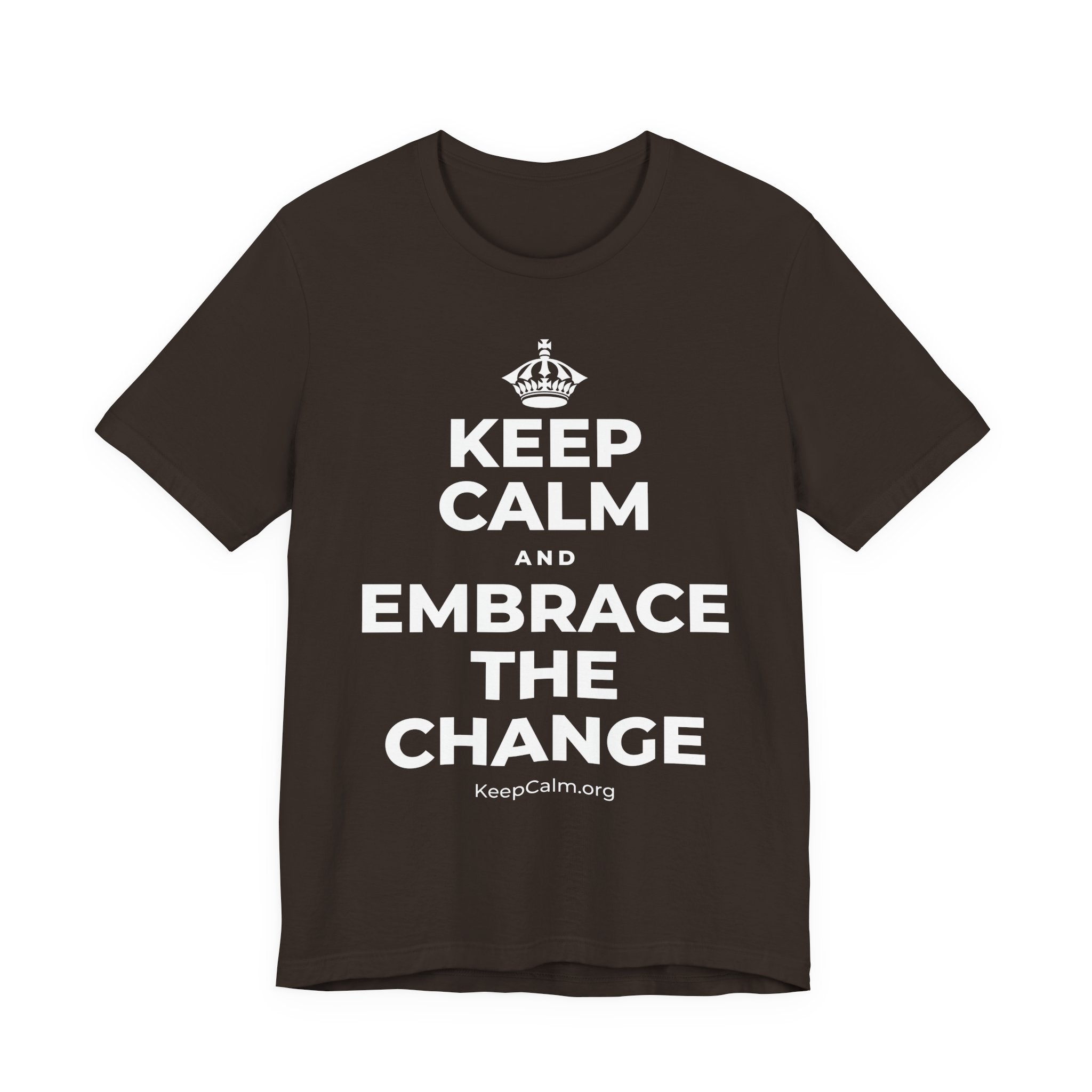 KEEP CALM AND EMBRACE THE CHANGE T-Shirt (Soft Cream–Heather Mauve)