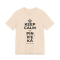KEEP CALM ATI PÍN ÌFẸ́ KÁ T-Shirt (Soft Cream–Heather Mauve)