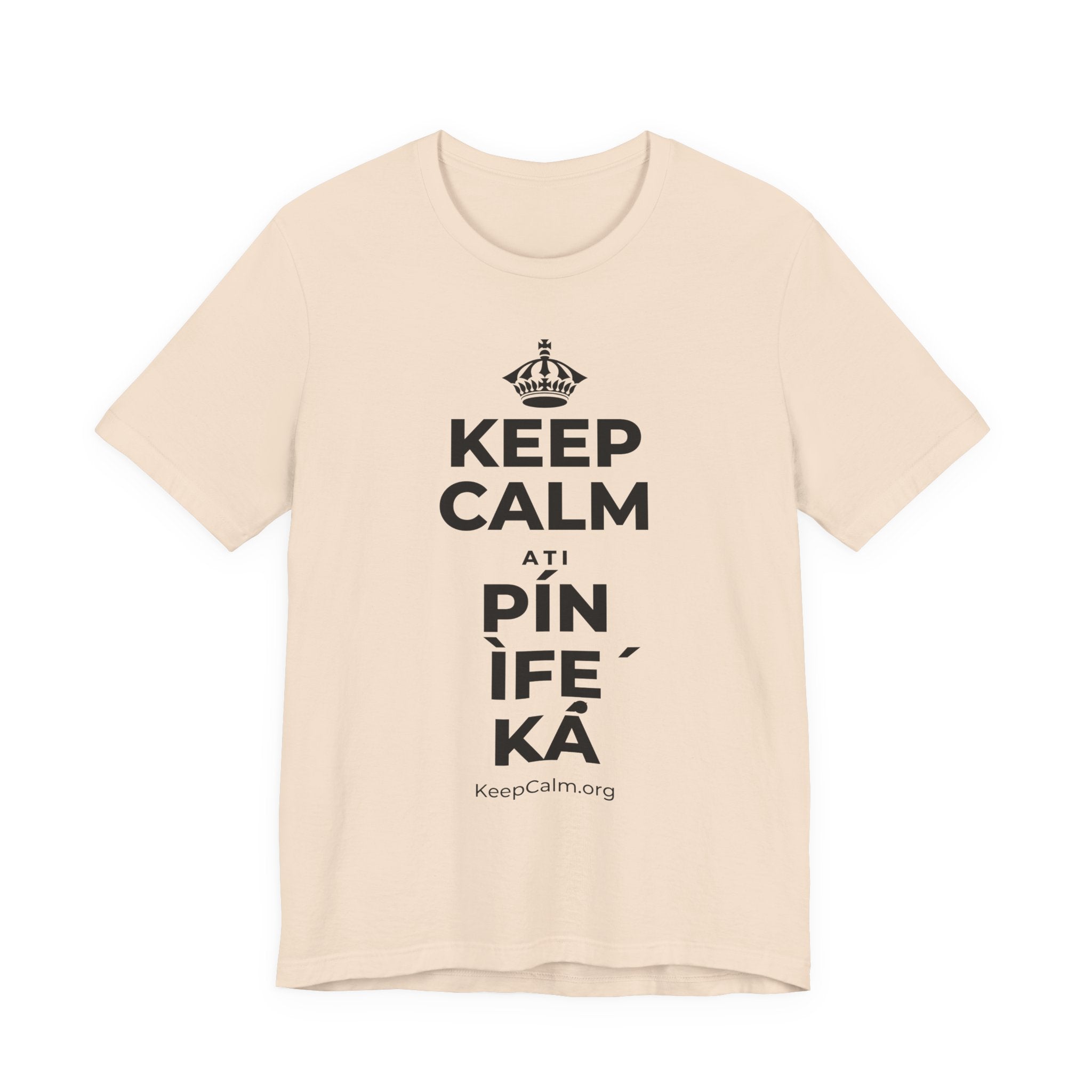KEEP CALM ATI PÍN ÌFẸ́ KÁ T-Shirt (Soft Cream–Heather Mauve)