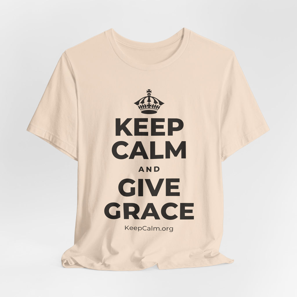KEEP CALM AND GIVE GRACE T-Shirt (Soft Cream–Heather Mauve)