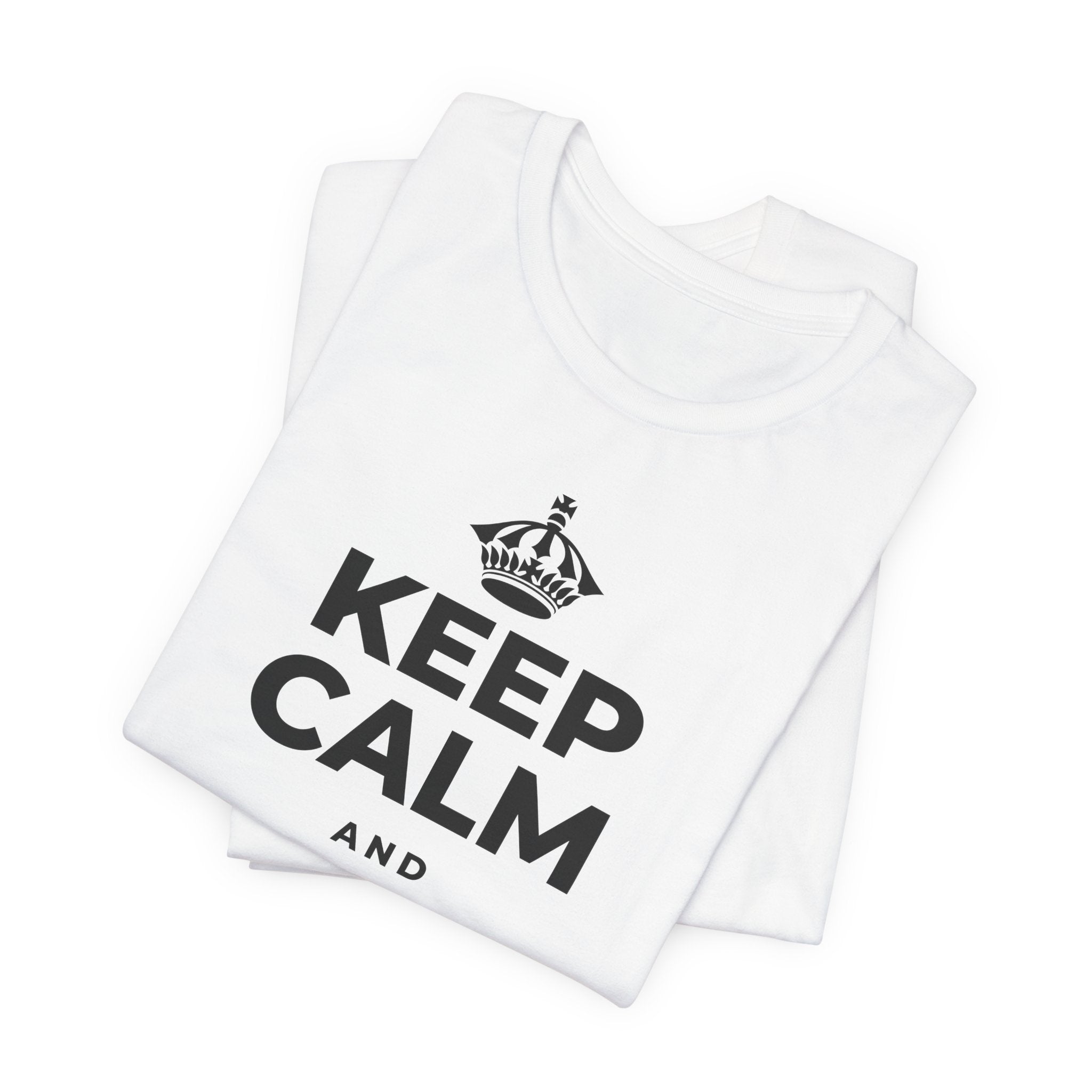 KEEP CALM AND UNCLENCH T-Shirt (White–Asphalt)
