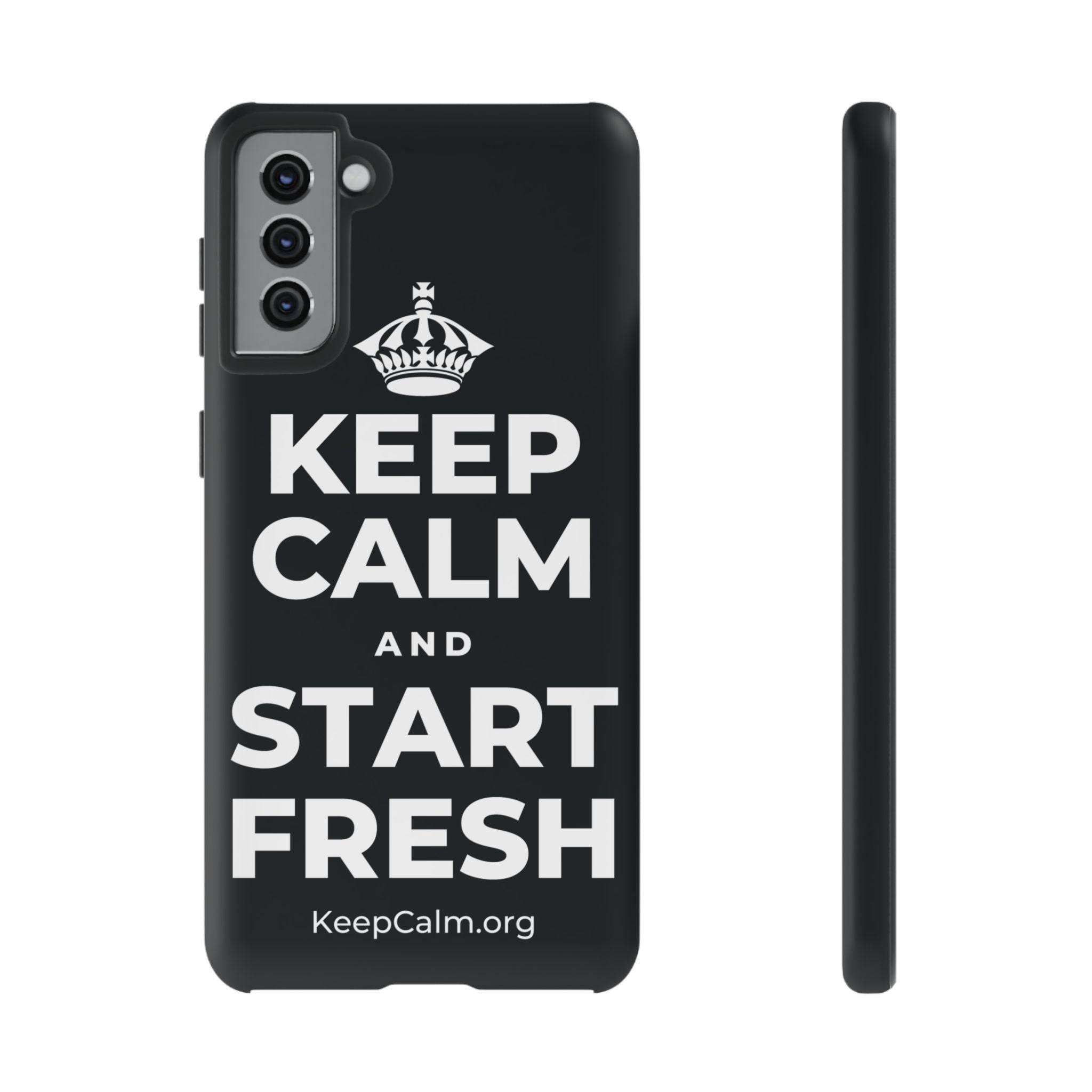 KEEP CALM AND START FRESH Phone Case (Dark)