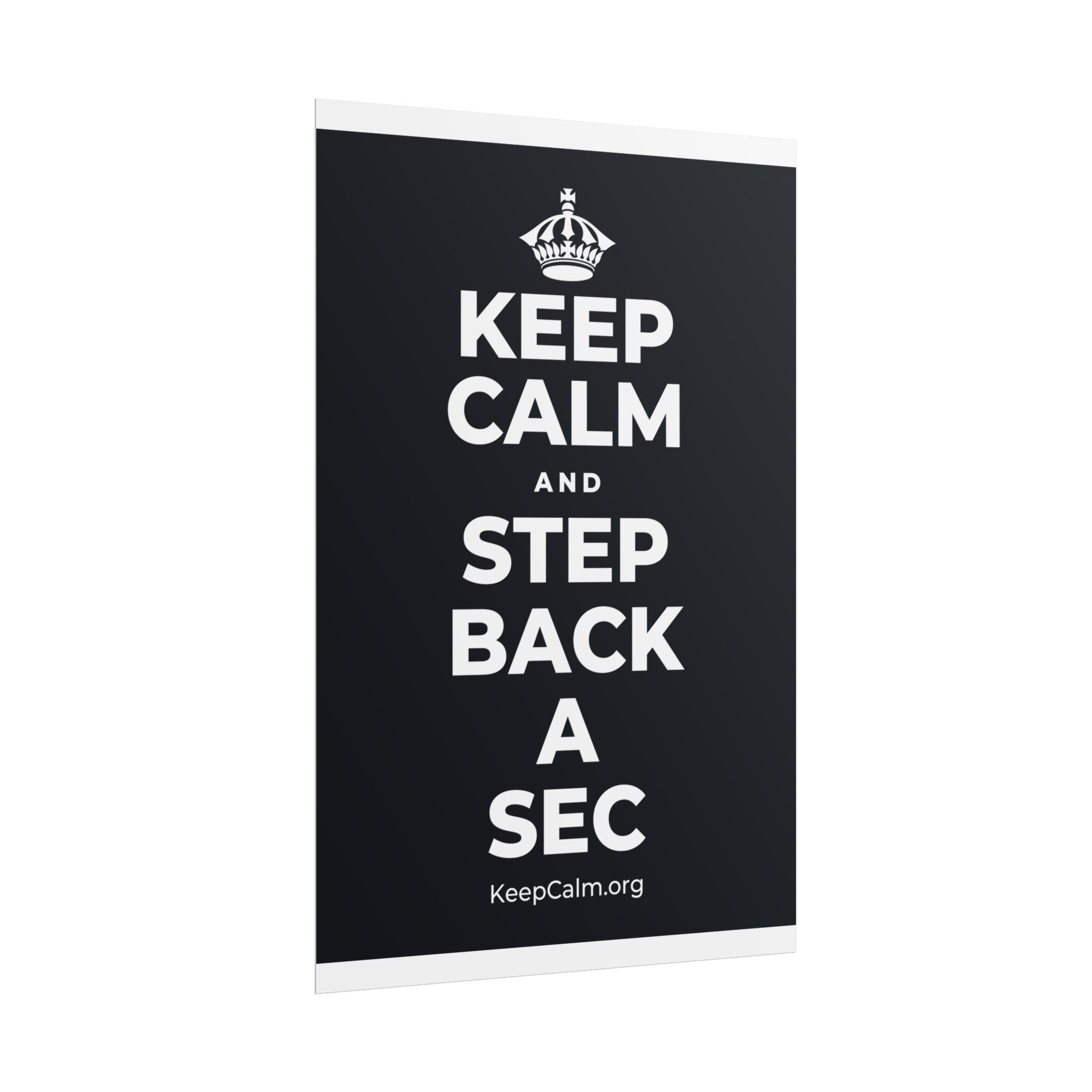 KEEP CALM AND STEP BACK A SEC Poster (Dark)